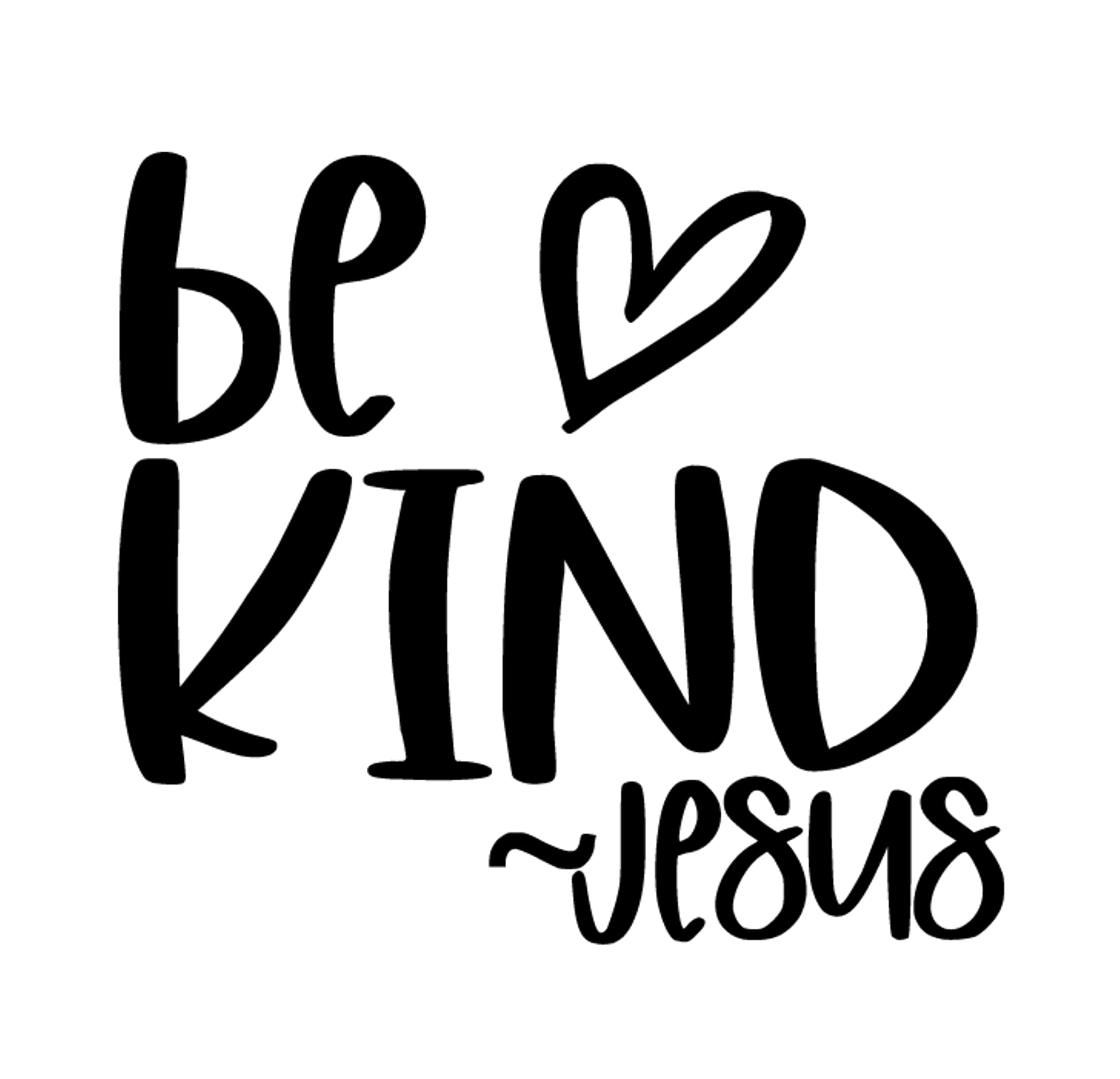 Be Kind Jesus Iron On Decal - Christian T-Shirt Transfer for DIY Crafts & Vinyl Applique - Positive Patch for Hats, Fabric & Clothing - Easy 5-Minute Iron-On Solution (Black) - Perfect for Church Events, Bible Study Groups & Faith-Based Gifts
