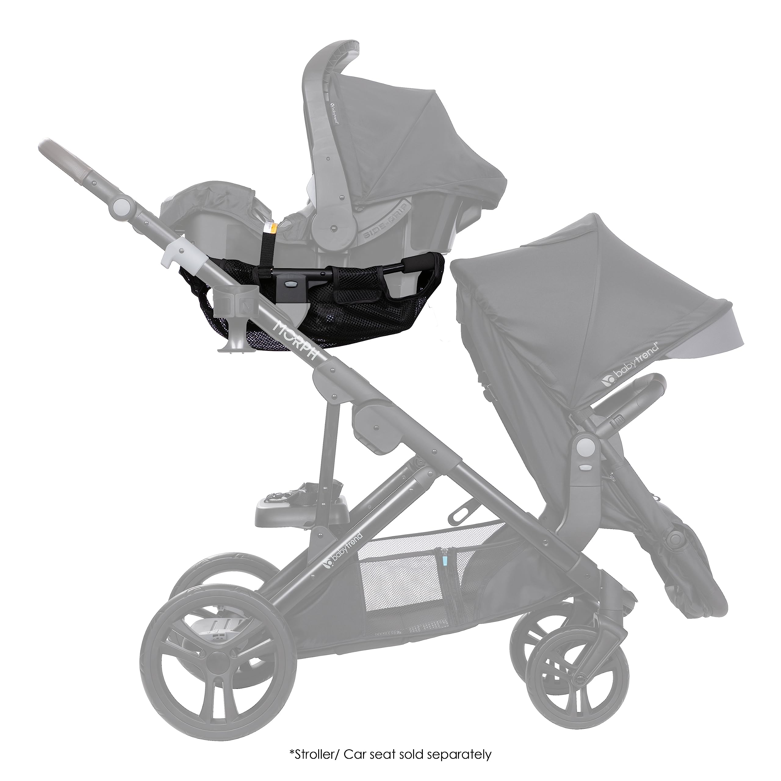 Baby Trend Morph Single to Double Stroller with Infant Car Seat Adapter | Convertible Travel Stroller for Twins or Siblings | Perfect for Shopping, Travel & Daily Walks