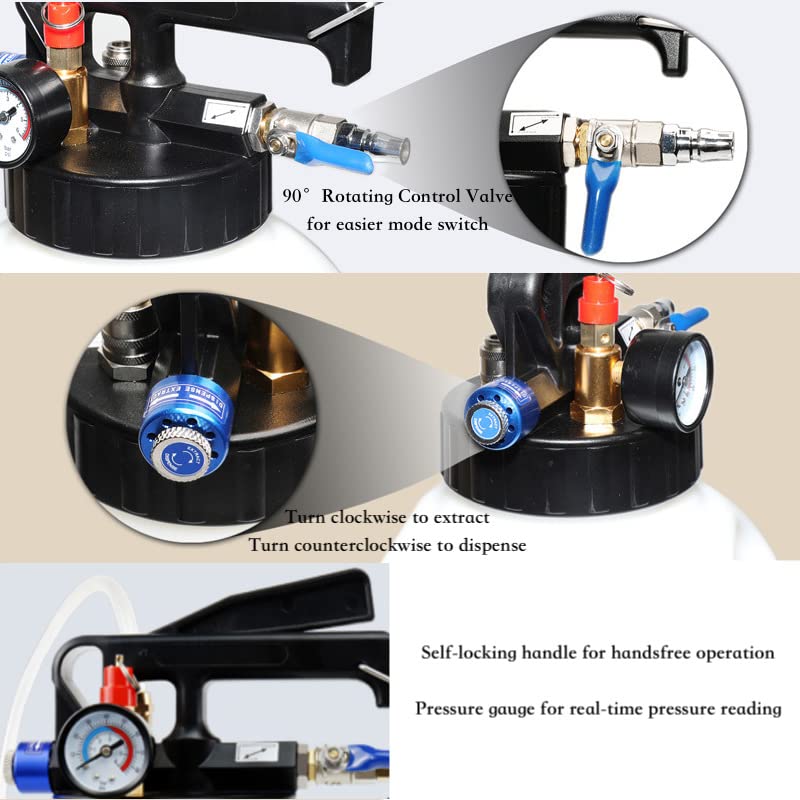 10L Pneumatic Transmission Fluid Pump Kit - Portable ATF Extractor & Dispenser with 15pc Adapters for Gearbox Oil Transfer - Ideal for Auto Shops, DIY Car Maintenance & Quick Fluid Refills