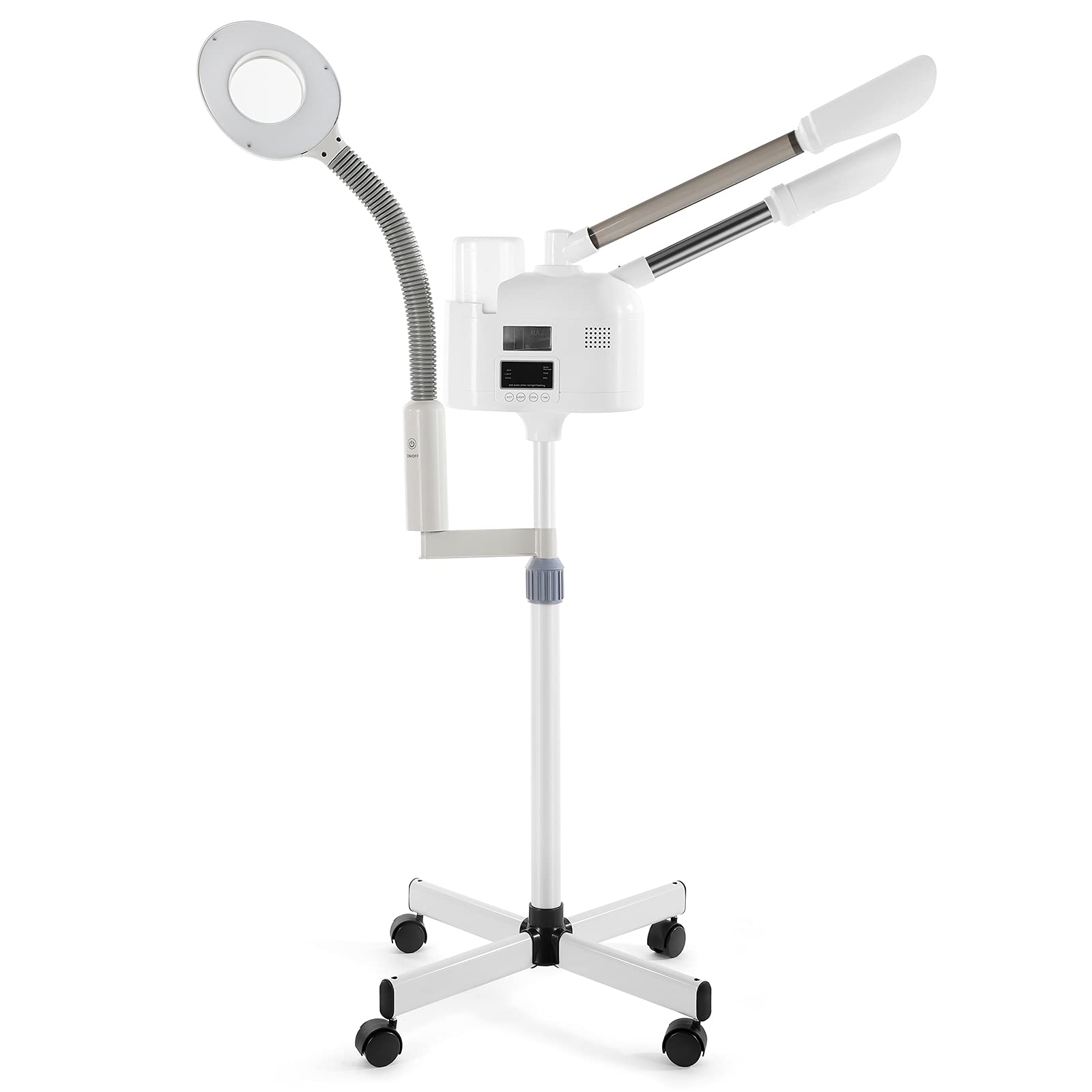 Professional 3-in-1 Facial Steamer with Hot & Cold Nozzle - 5X LED Magnifying Lamp for Estheticians | Salon & Spa Equipment | Perfect for Deep Cleansing, Hydration & Skin Treatments