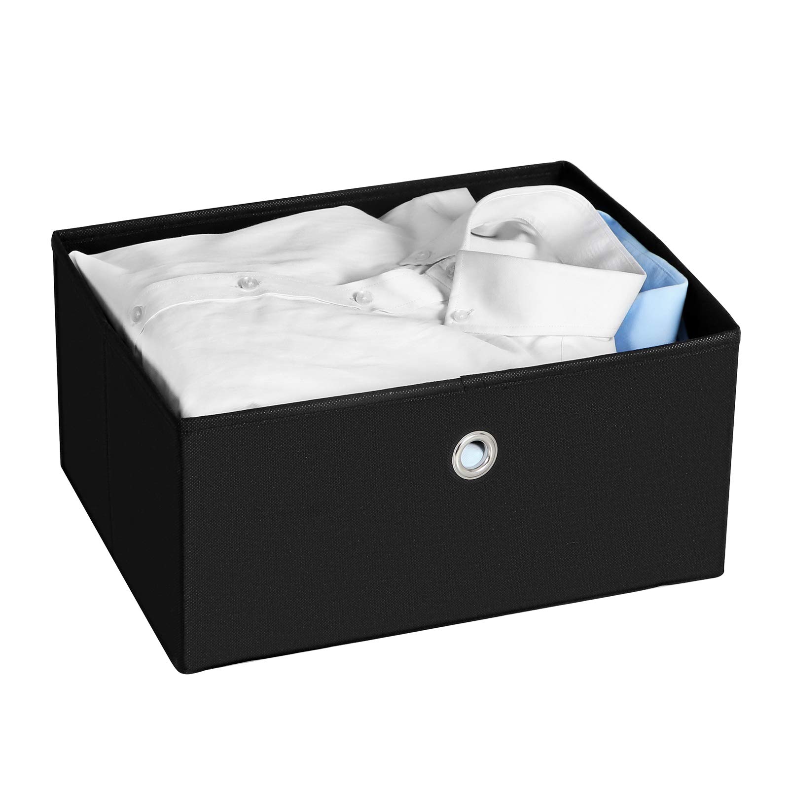 SONGMICS 4-Drawer Fabric Nightstand with Metal Frame & Wooden Tabletop - Bedside Storage Organizer for Living Room, Bedroom, Closet & Nursery - Black ULTS04H | Perfect for Small Spaces & Modern Home Decor