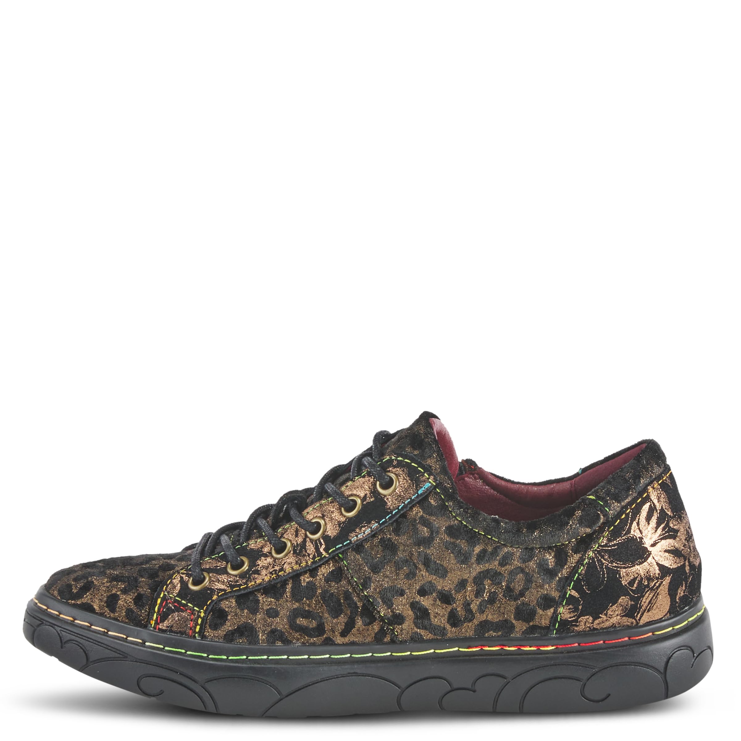 Spring Step L'Artiste Danli-Cheeta Women's Fashion Sneakers - Animal Print Casual Shoes with Zipper & Adjustable Laces | Perfect for Work, Walking & Everyday Wear