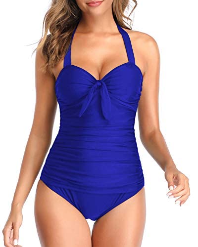 Tempt Me Women's Tummy Control One Piece Swimsuit - Halter Ruched Slimming Bathing Suit for Women | Perfect for Beach Vacations, Pool Parties & Summer Getaways
