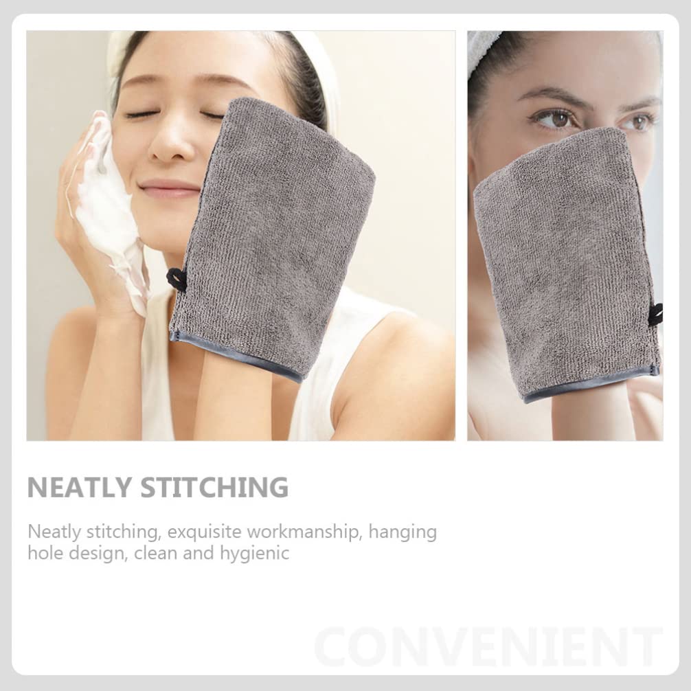 GLEAVI 6-Pack Makeup Remover Gloves - Soft Fiber Face Cleansing Mitts, Reusable Bath Towels & Travel-Friendly Washing Sponges for Gentle Skin Care | Perfect for Travel, Lazy Days & Spa Nights
