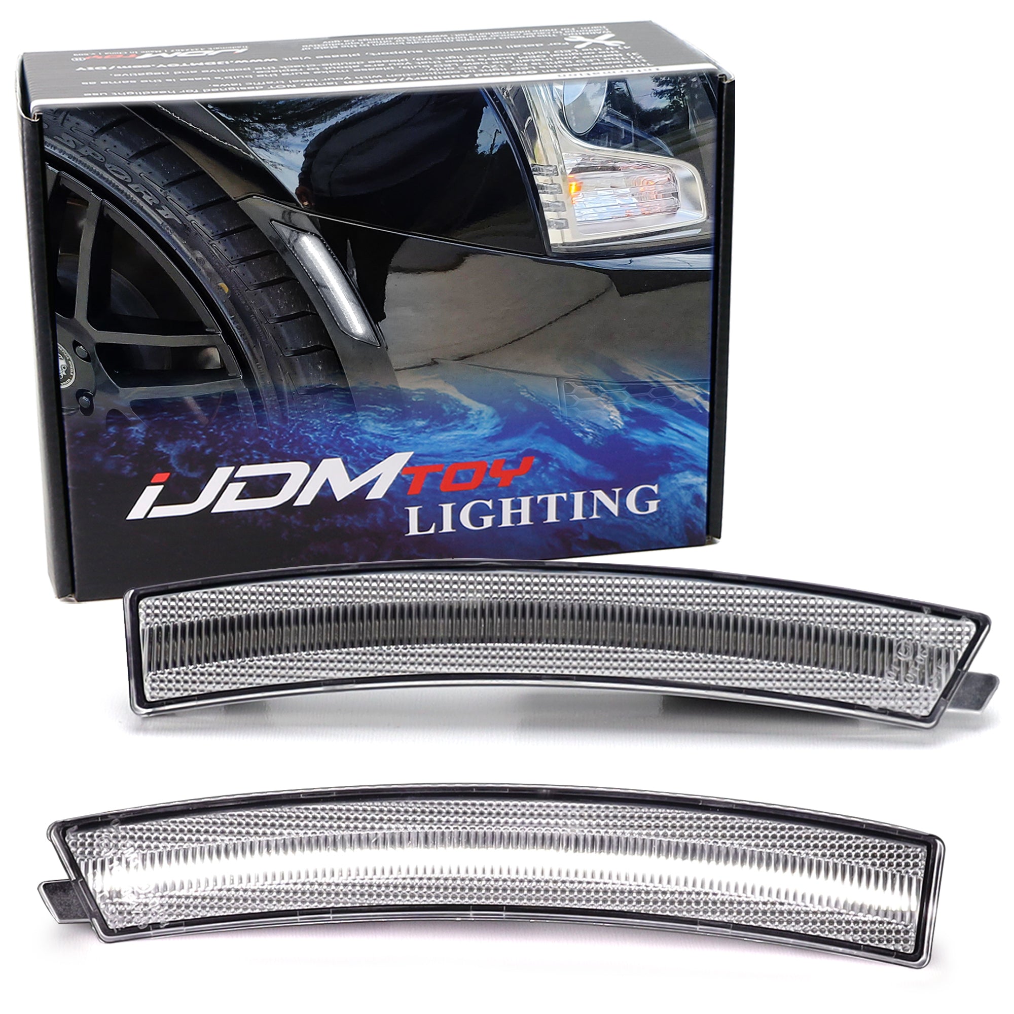 Clear Lens White Full LED Strip Front Bumper Side Markers For Cadillac 2020+ CT4 - Upgrade Your Car's Style & Safety for Night Driving & Custom Looks
