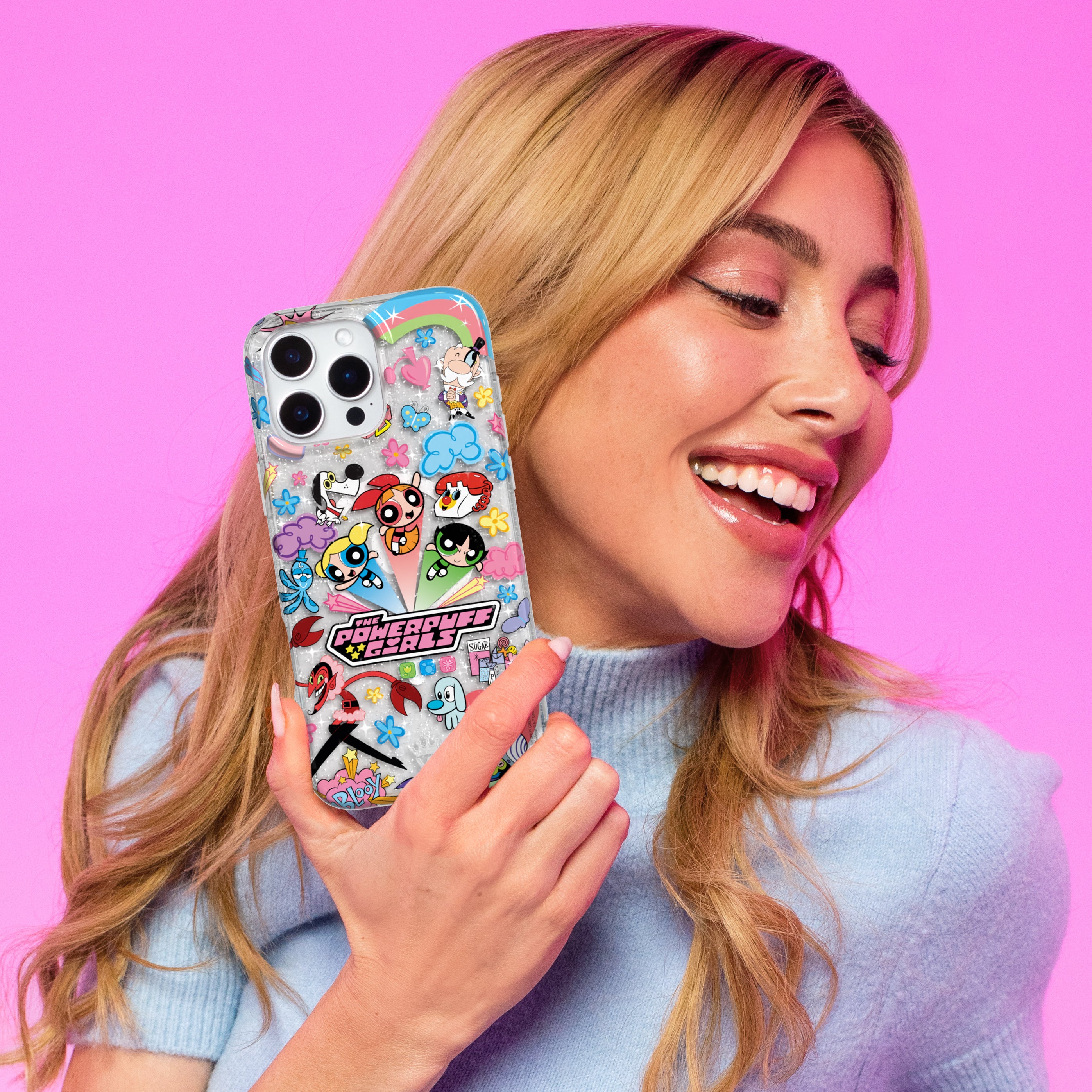 The Powerpuff Girls Girl Power iPhone Case - Cute Cartoon Character Phone Cover for iPhone 13/12/11/X/8/7 - Perfect for Fans, Kids, and Gift Giving - Durable Protection for School, Work, and Everyday Use