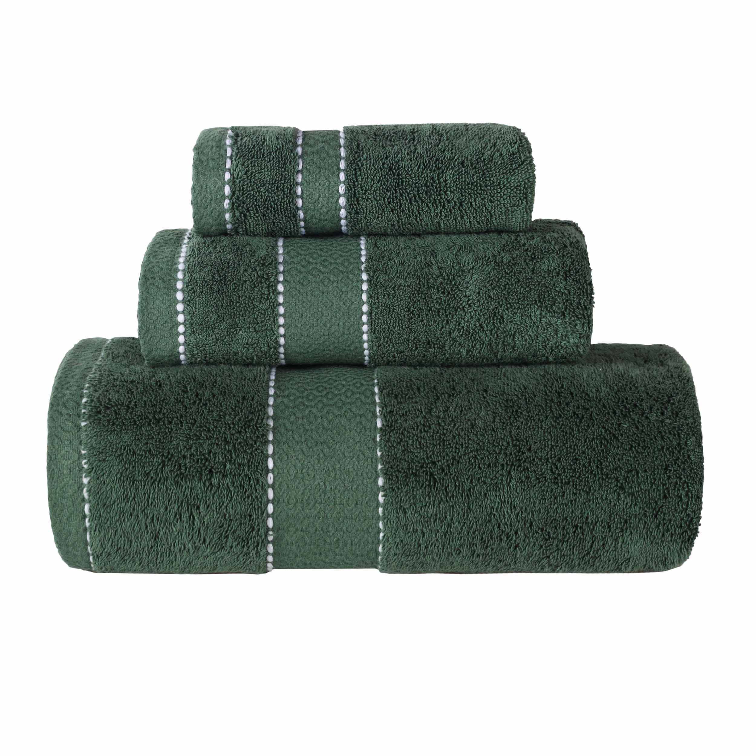 Premium Egyptian Giza Cotton Dobby 3-Piece Bath Towel Set - Ultra Absorbent, Soft & Luxurious for Spa, Bathroom, and Guest Use