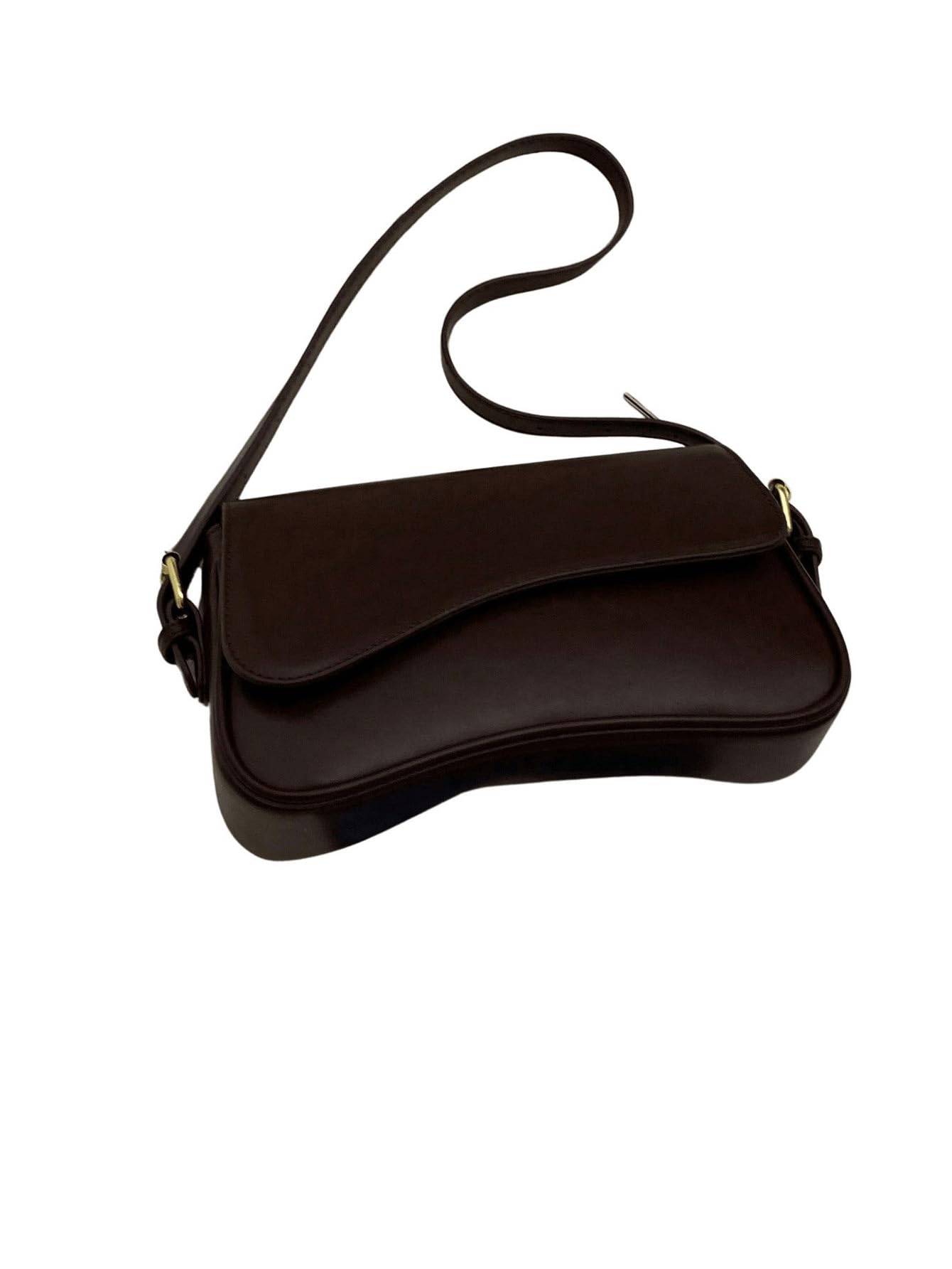 Verdusa Women's Genuine Leather Shoulder Bag - Stylish Y2K Hobo Crossbody Purse with Saddle Flap Design for Work, Travel & Evening Out