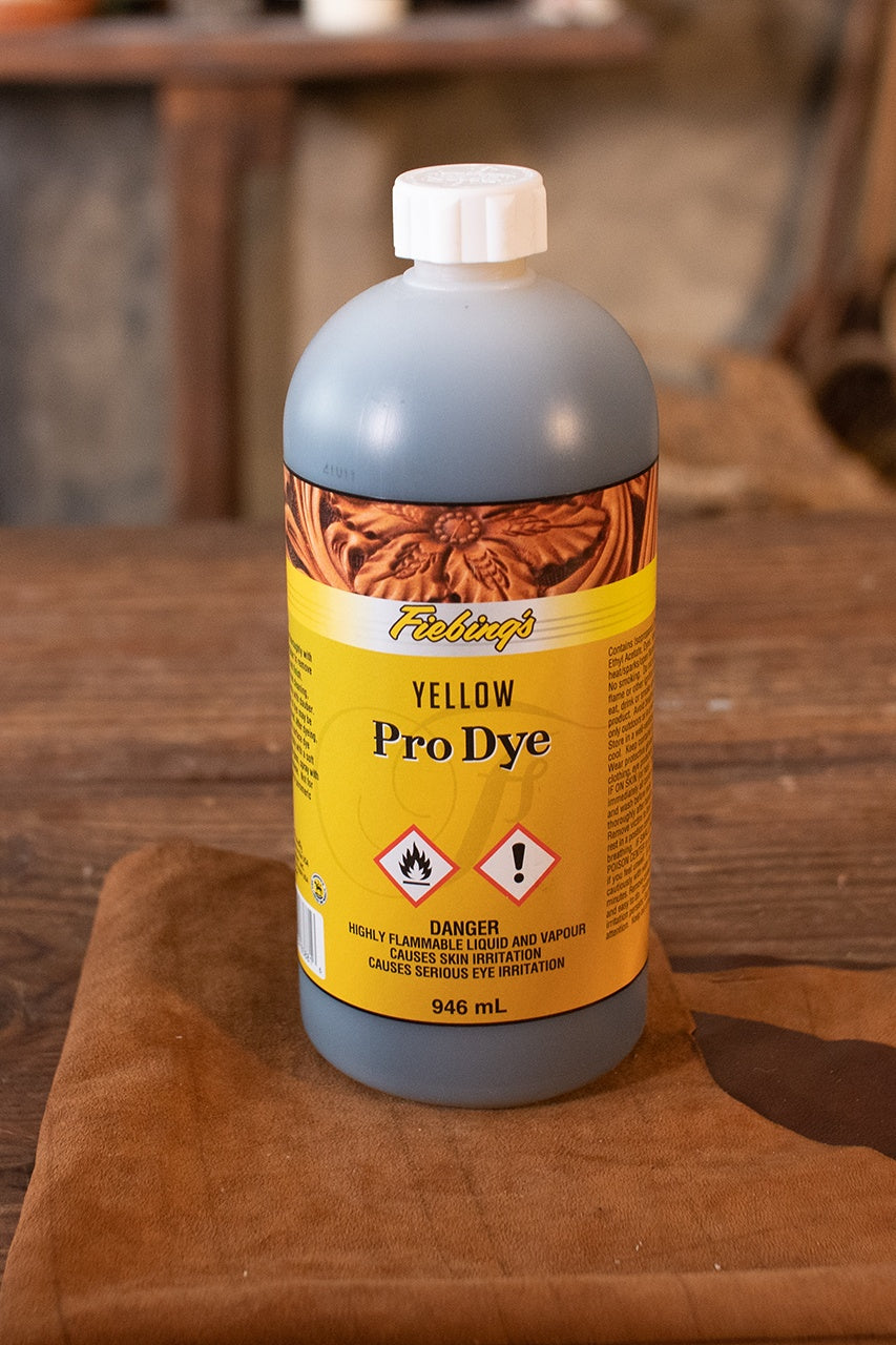 Fiebing's Leather Oil Dye - 32 oz (946 ml) - Yellow | Professional Leather Dye for Shoes, Bags & Furniture | Perfect for Leather Repair & Restoration Projects