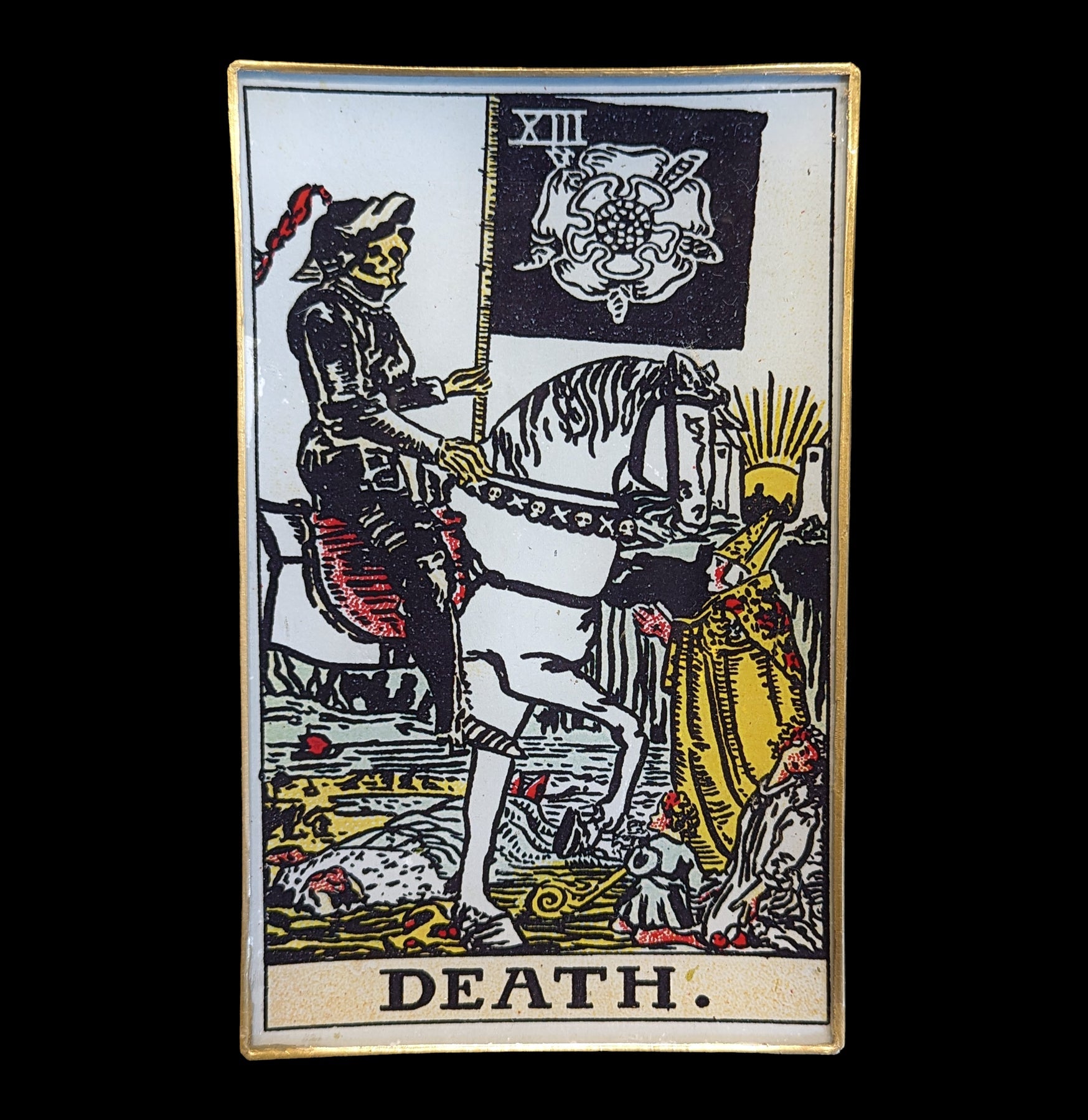 Handmade Decoupage Glass Tarot Tray for Divination - Perfect for Psychic Readings, Witchcraft Altars & Spiritual Practices