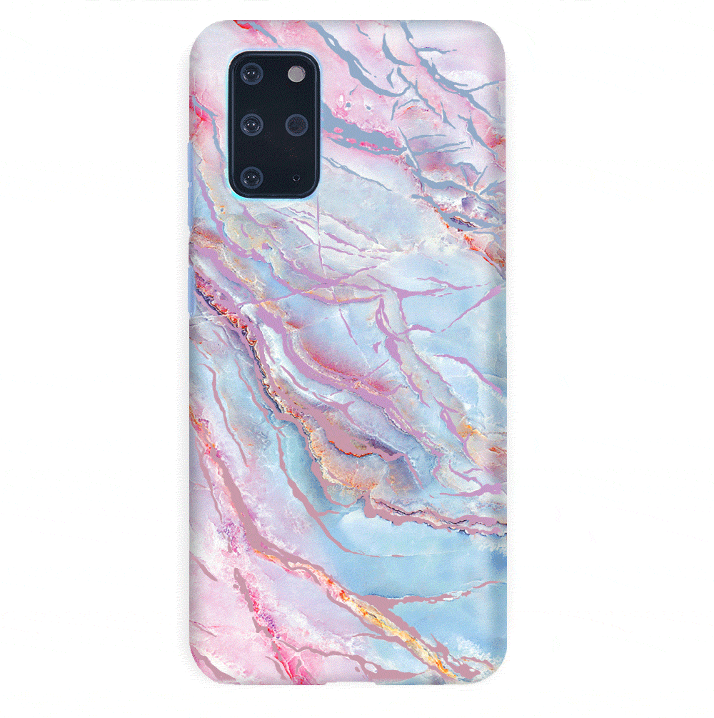 Holo Moonstone Marble Samsung Galaxy Phone Case - Protective Cover for Galaxy S21/S22/S23 Series - Stylish Glitter Design for Everyday Use & Special Occasions