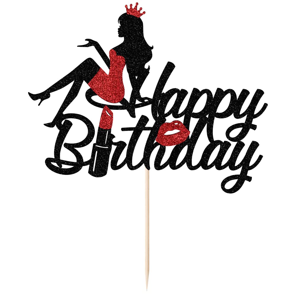 Happy Birthday Cake Toppers for Girls - 'It's My Birthday I'm Queen' Crown & Heels Glitter Cake Decorations | Sweet Birthday Party Supplies for Princess Theme | Perfect for Birthday Cakes, Cupcakes & Dessert Tables