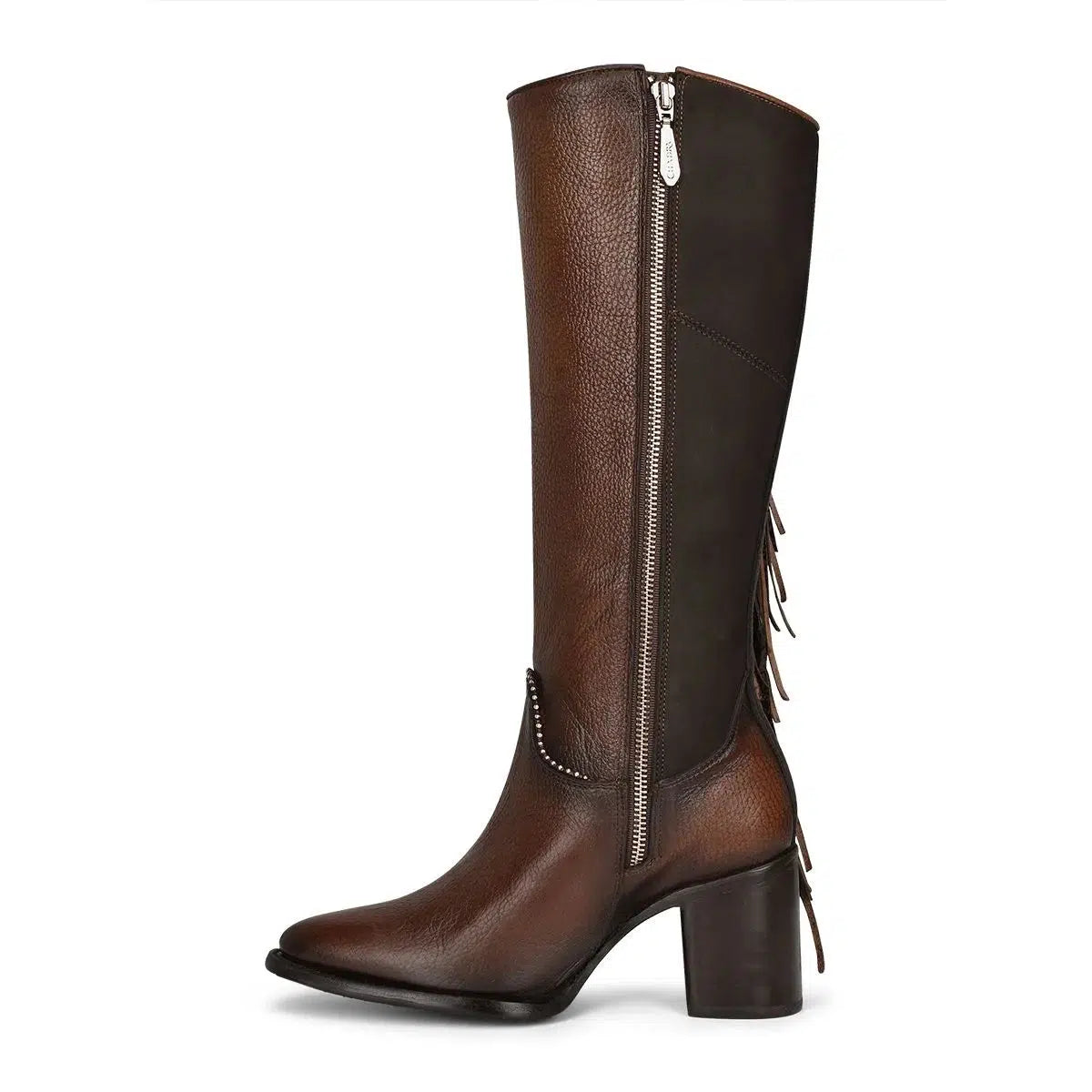 4Q03RS Women's Brown Western Cowgirl Cowhide Leather Strapped Boots – Stylish & Durable for Rodeo, Country Dancing & Everyday Wear