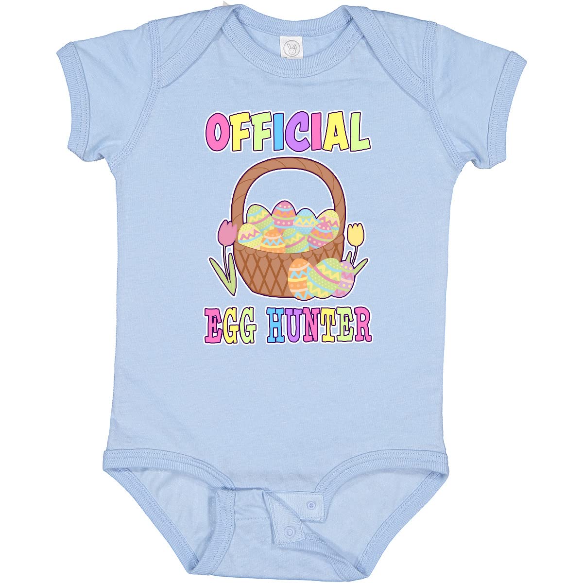 Inktastic Official Egg Hunter with Easter Basket and Eggs Baby Bodysuit - Cute Easter Outfit for Babies & Toddlers - Perfect for Easter Egg Hunts, Family Photos & Holiday Celebrations