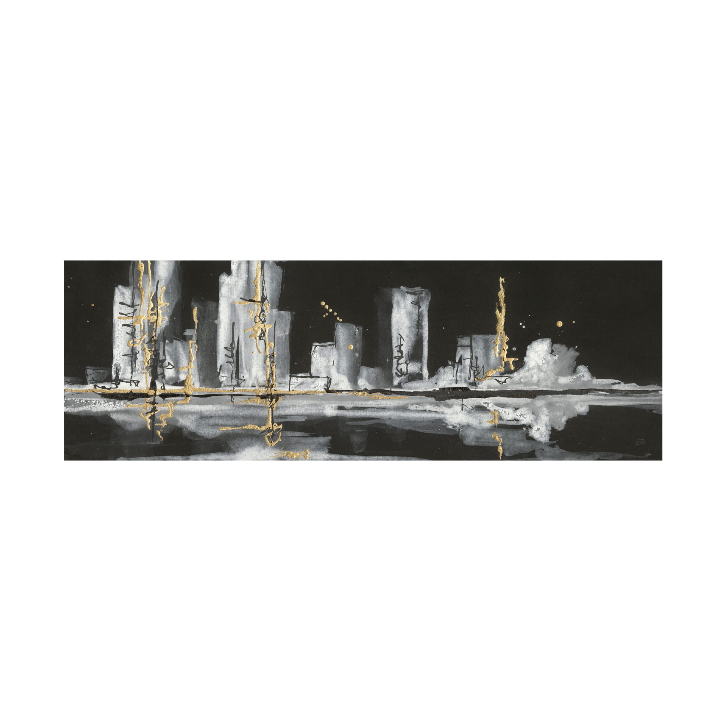 Urban Gold V Canvas Wall Art by Chris Paschke - Modern Abstract Painting for Living Room, Bedroom & Office Decor | Trademark Fine Art Collection