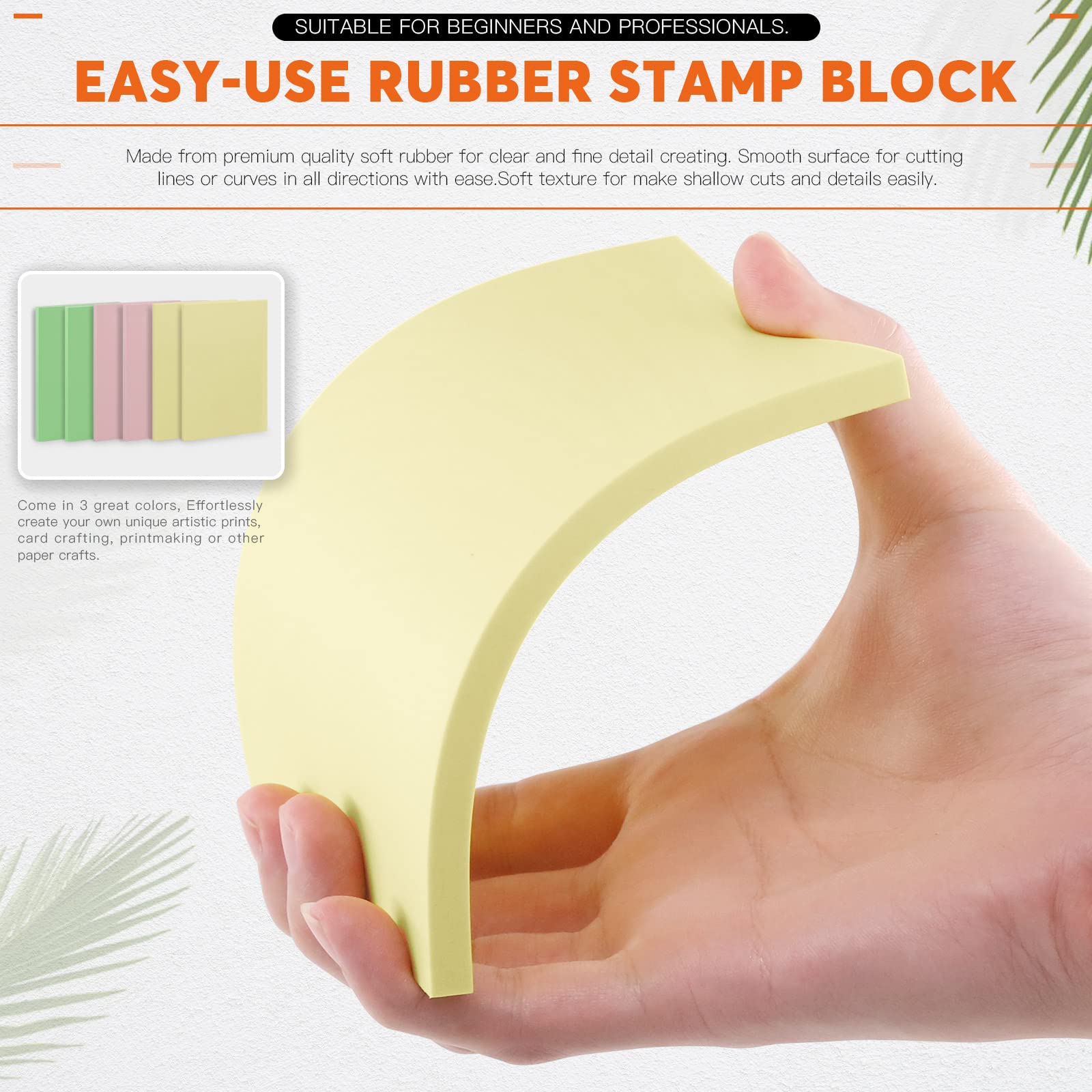 13-Piece Rubber Stamp Making Kit with Stamp Block, Brayer Roller, Carving Tools - Complete Block Printing Starter Set for DIY Crafts, Scrapbooking & Art Projects