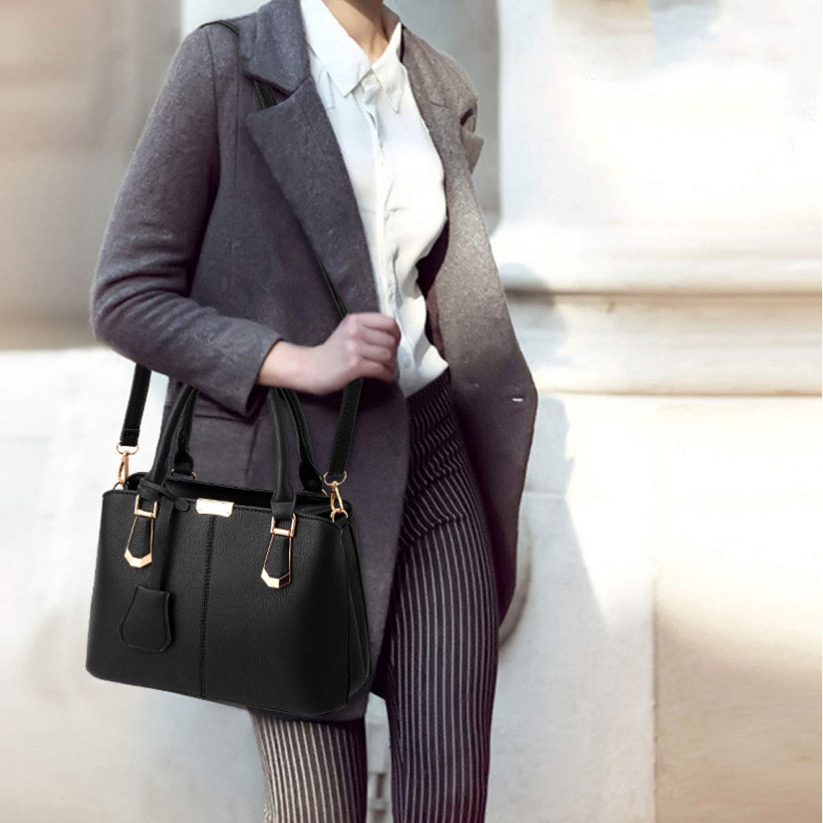 Stylish Women's PU Leather Handbags - Fashionable Top Handle Satchel & Shoulder Tote Purses for Ladies | Perfect for Work, Travel & Everyday Use