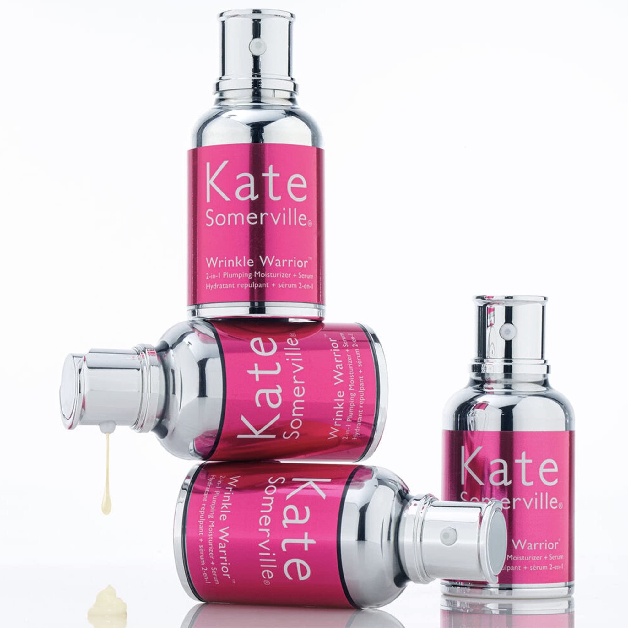 Kate Somerville Wrinkle Warrior 2-in-1 Plumping Moisturizer & Face Serum - Hydrates & Smooths Skin Instantly - 1.7 Fl Oz - Perfect for Daily Anti-Aging Skincare Routine & Travel Skincare Essentials