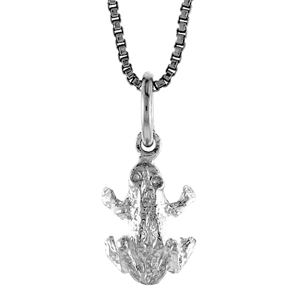 Styling Sterling Silver Teeny Frog Pendant Necklace - 3/8 Inch Tiny Jewelry for Women | Perfect for Everyday Wear, Gifts & Nature-Inspired Fashion
