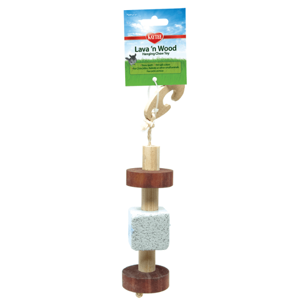 Kaytee Lava 'n Wood Hanging Bird Toy - Chewable Perch for Parrots & Cockatiels - Perfect for Cage Enrichment & Playtime