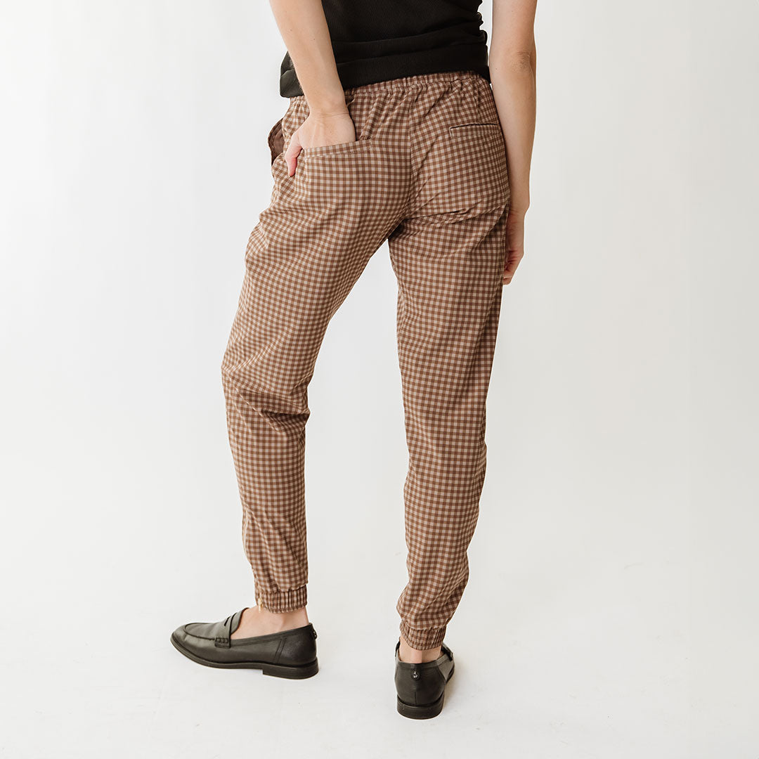 Cinnamon Check Jetsetters - Stylish and Comfortable Travel Outfit for Women | Perfect for Airports, Vacations, and Casual Wear
