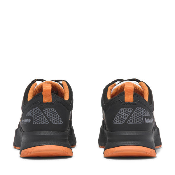 Timberland PRO Men's Powertrain EV Composite Toe Athletic Work Shoes - Lightweight Safety Shoes for Construction & Warehouse Workers - Black/Orange (TB0A66SKEEM) - Ideal for Industrial Jobs, Outdoor Work & Heavy Duty Activities