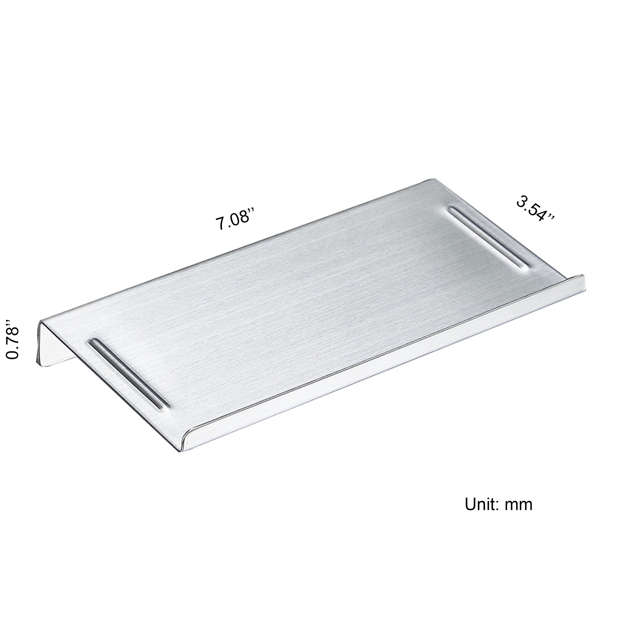 Stainless Steel Wall Mount Toilet Phone Holder - Anti-Slip Bathroom Shelf with Silver Brushed Finish | Perfect for Bathroom, Shower & Kitchen Organization