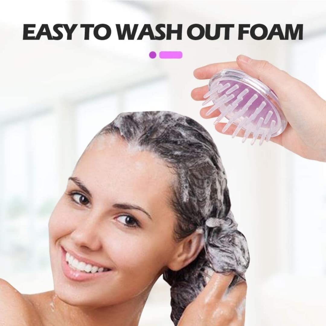 RAJA DHIRAJ Silicone Scalp Massager Brush - Hair & Head Massager for Relaxation & Stress Relief - Shampoo Brush for Deep Cleansing & Hair Growth - Perfect for Shower, Spa, and Home Hair Care Routine