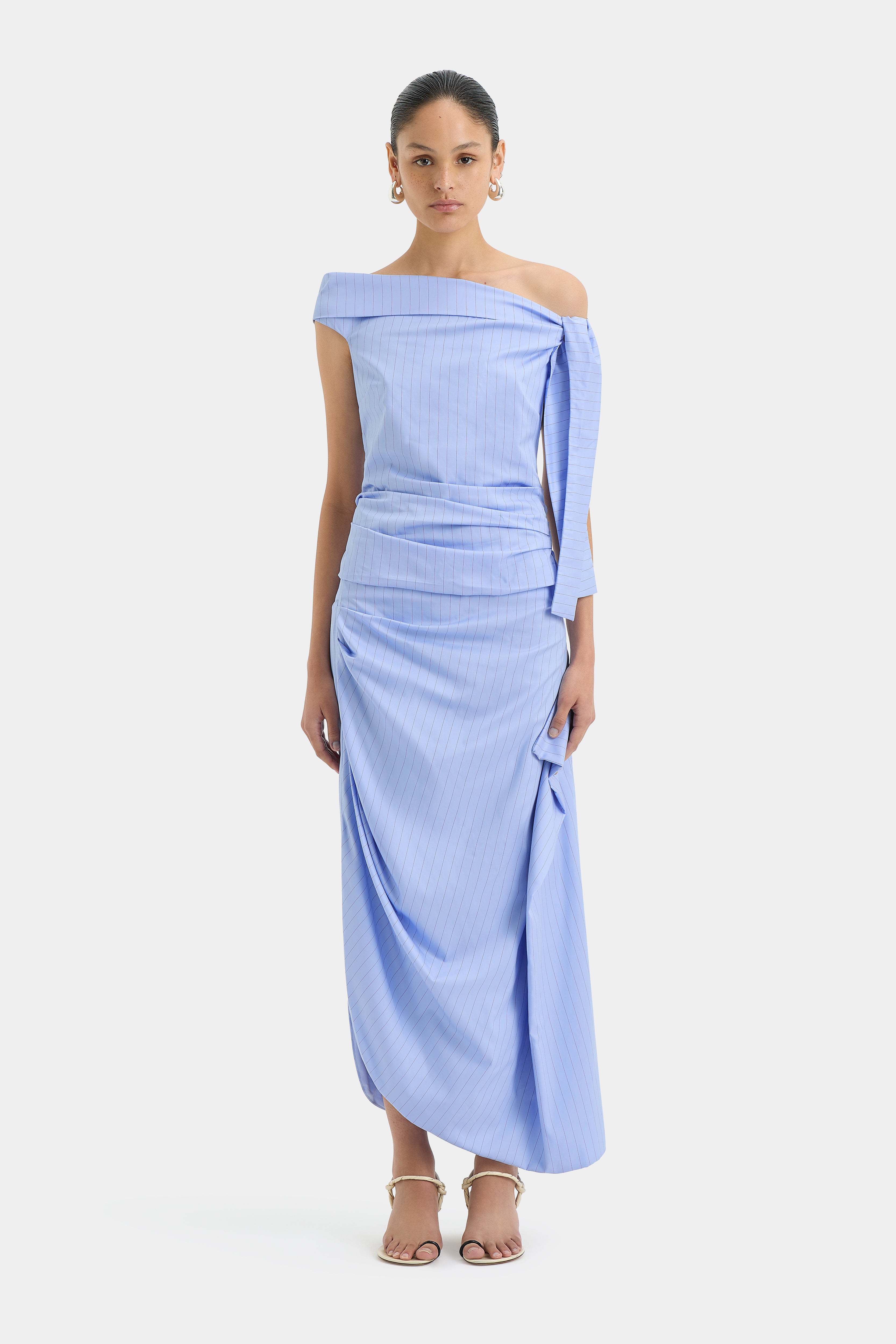 Lori Midi Skirt Sky Blue - Flowy A-Line Women's Skirt for Casual Wear, Office & Summer Outfits