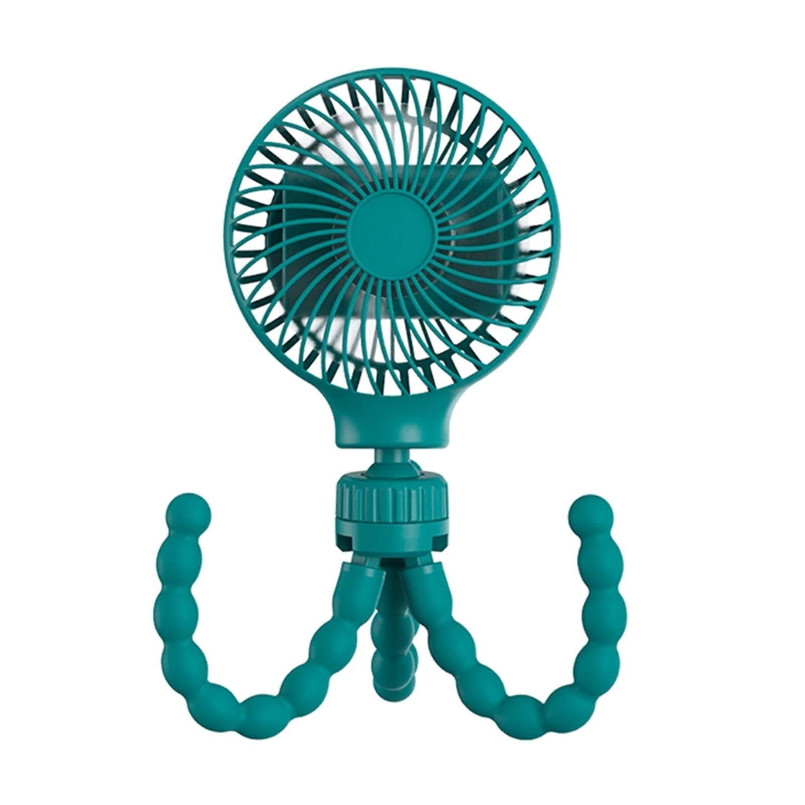 USB Rechargeable Handheld Mini Octopus Fan with Flexible Tripod - 4000mAh Battery, 4 Speed Settings, Portable Desk Fan for Home, Office & Outdoor Use | Song Zhi Store (Green)