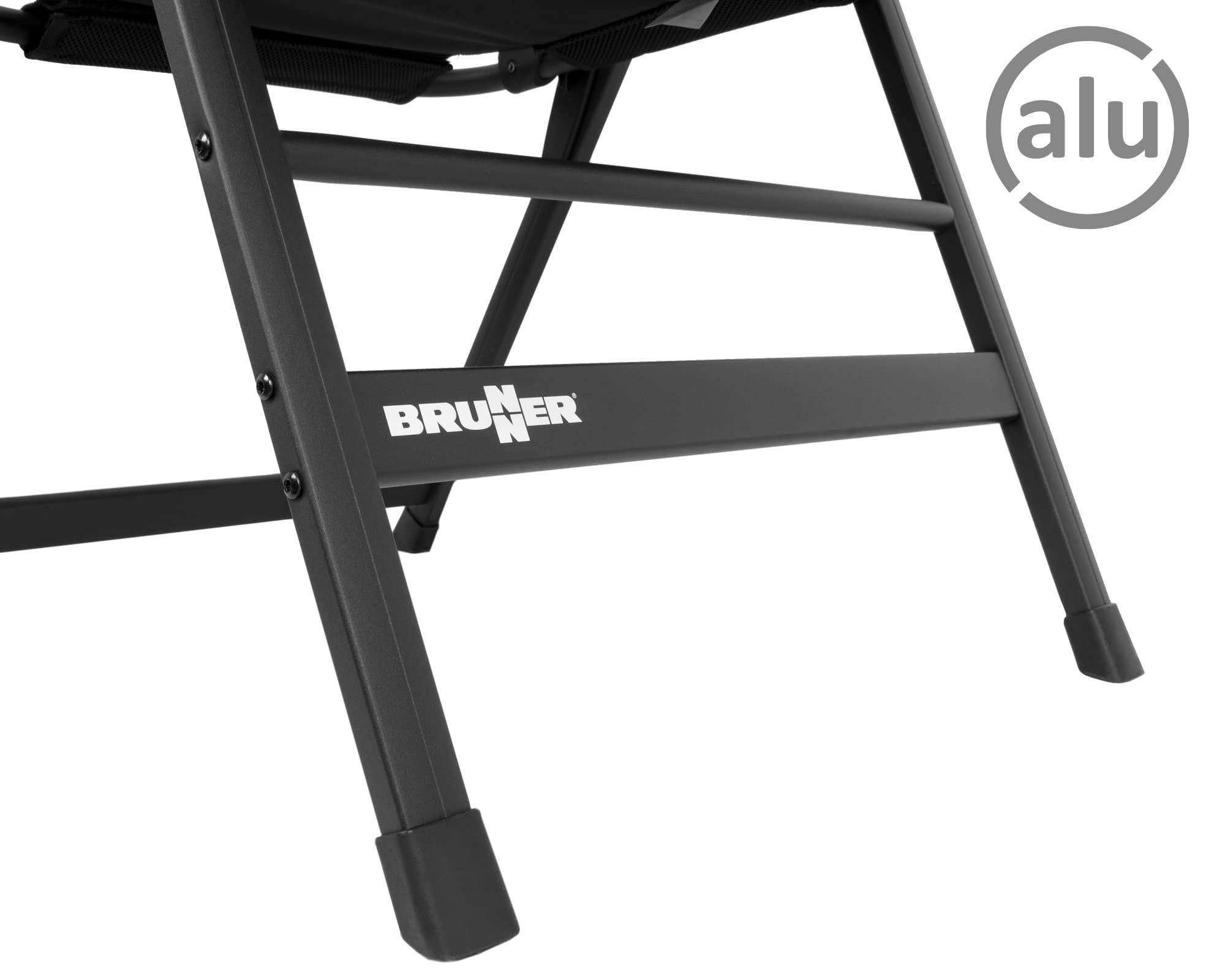 BRUNNER Skye 3D Black Camping Chaise Lounge - Portable Outdoor Folding Chair for Backyard, Beach, Picnic & Patio Relaxation