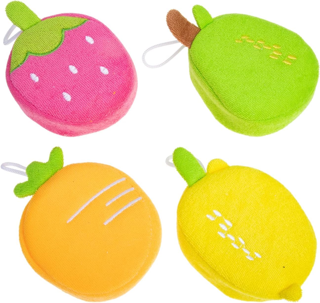Baby Station Baby Fresh & Fruity Multicolored Bath Sponge Set - 2 Pack | Soft & Safe Wash Sponges for Newborns & Toddlers | Gentle Bath Time & Skin Care Essentials