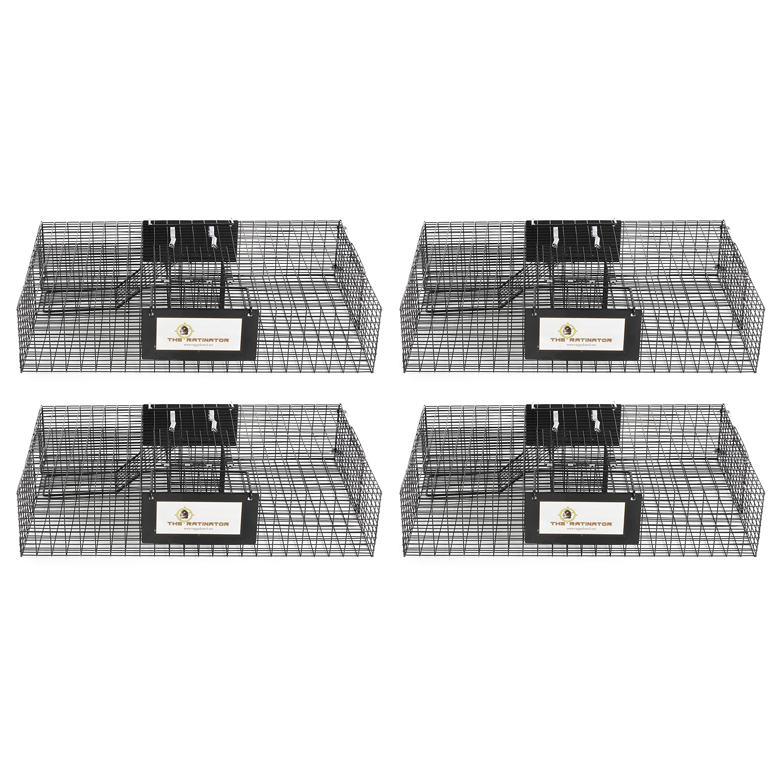 Rugged Ranch 4-Pack Humane Rat Traps - Live Mouse Catch & Release Cage for Large Rodents - Ratinator Reusable Rodent Trap - Perfect for Home, Garage & Farm Pest Control