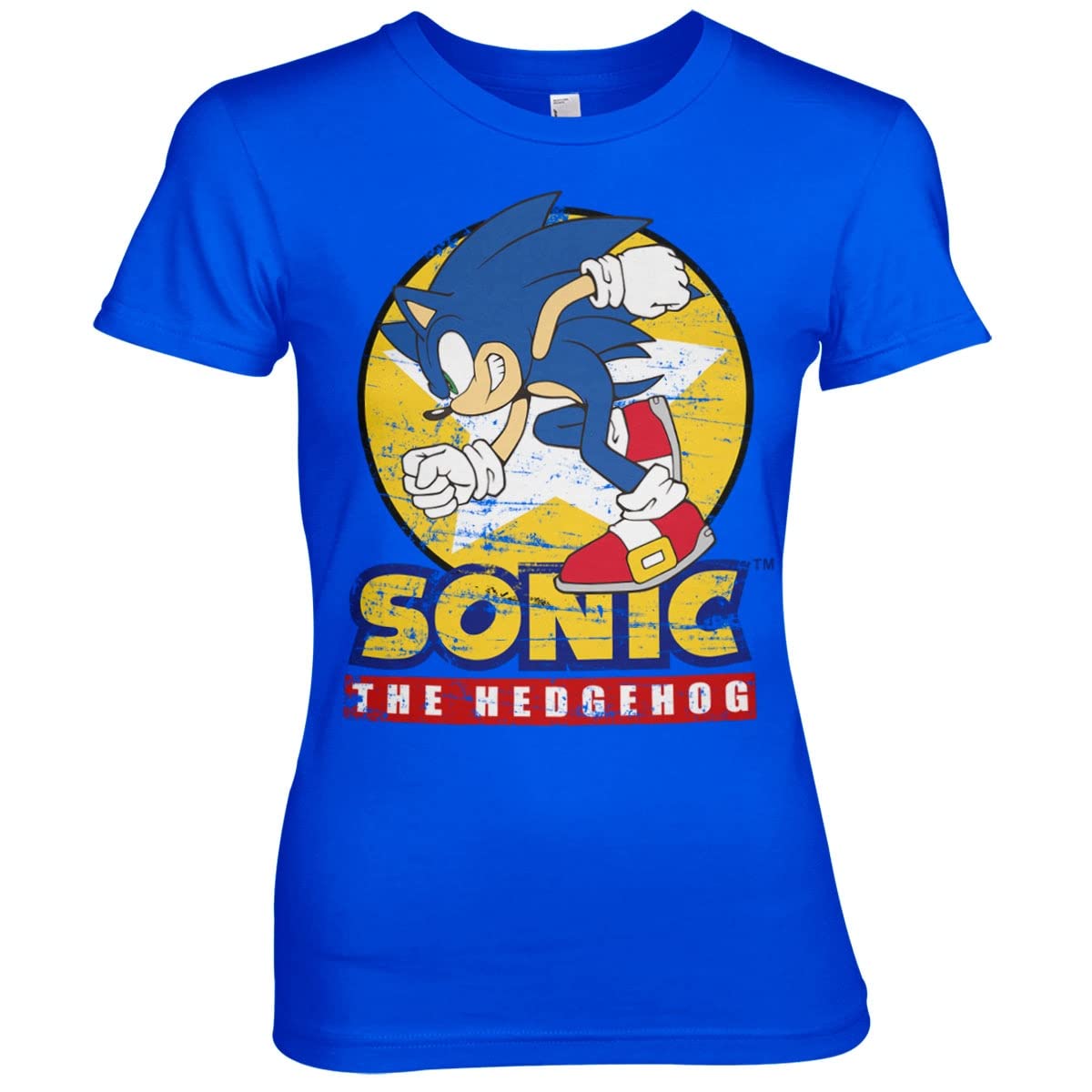 Official Sonic The Hedgehog Women's T-Shirt - Fast Sonic Graphic Tee (Blue, X-Large) | Casual Gaming Apparel for Fans & Collectors