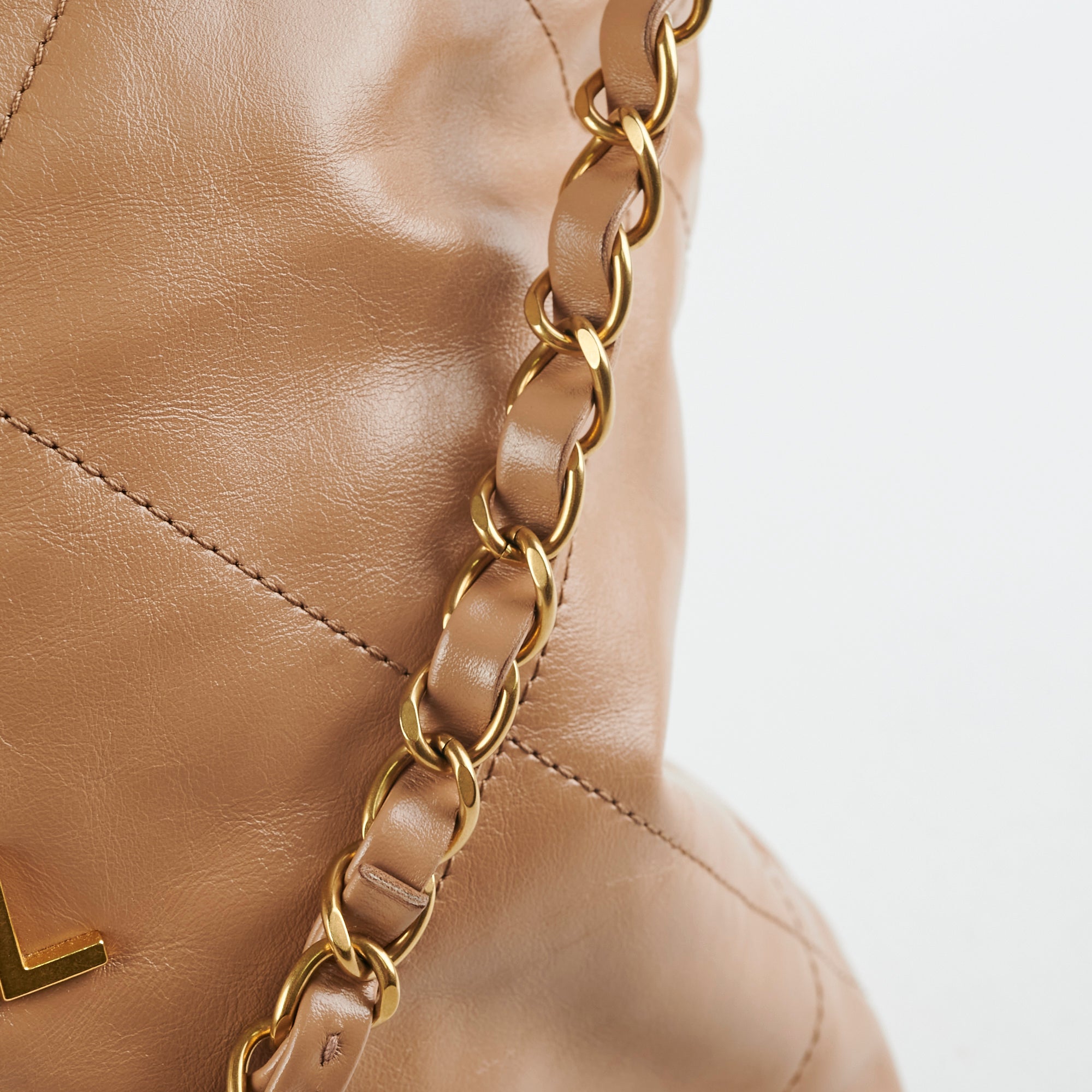 Chanel 22 Small Beige Lambskin Leather Handbag - Luxury Designer Crossbody Bag for Women | Perfect for Date Night, Office & Special Occasions