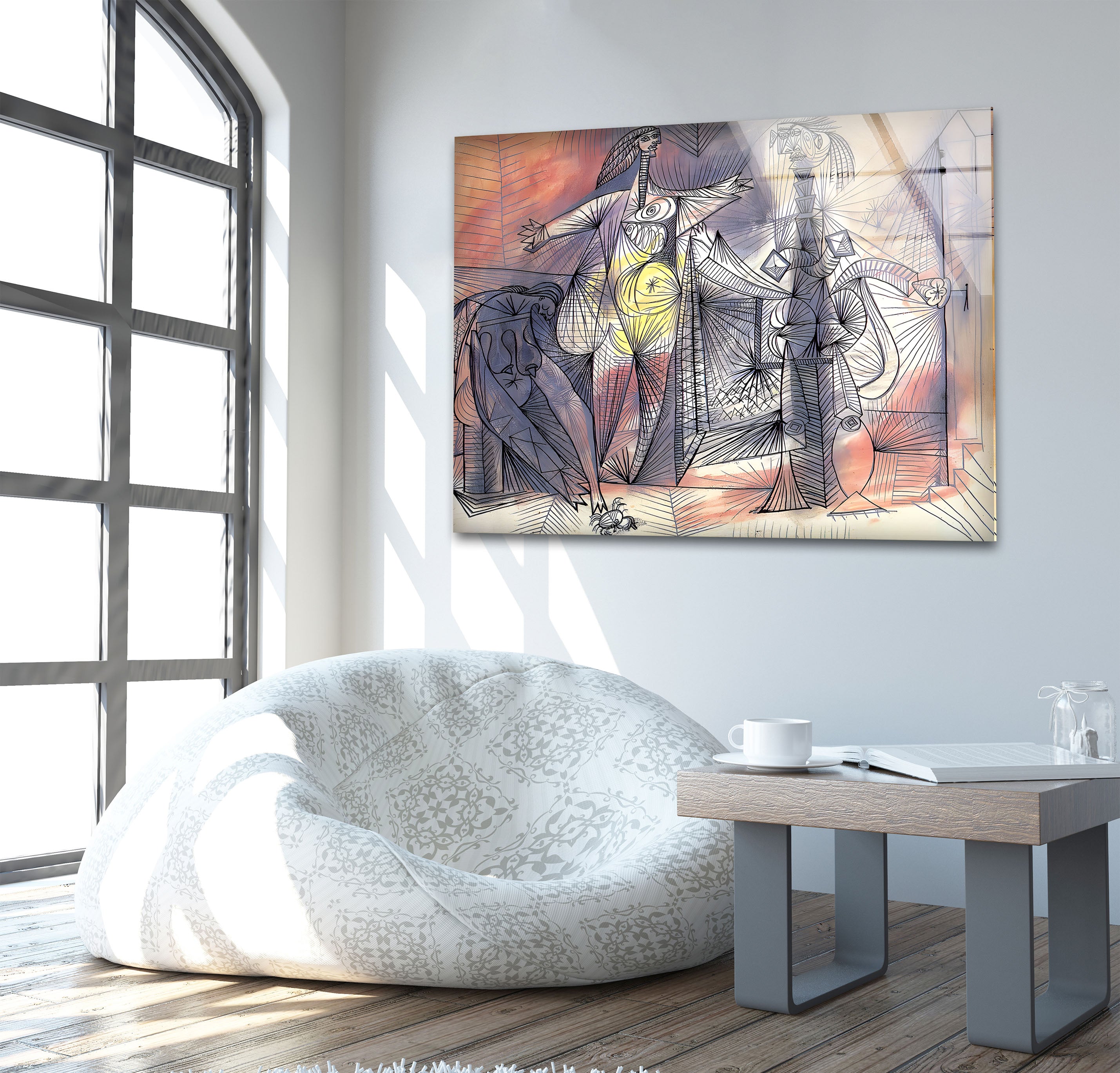 Pablo Picasso 'Bathers With Crab' Glass Wall Art - Stunning Home Decor for Living Room, Bedroom & Office
