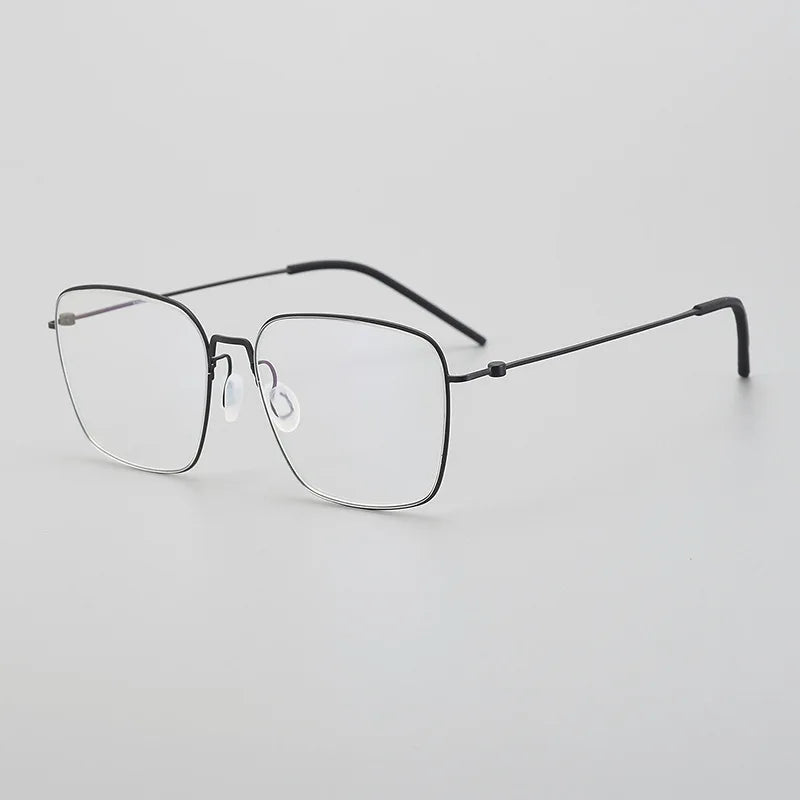 Stylish Black Titanium Square Eyeglasses for Women - Full Rim Frame 5538 | Perfect for Office, Reading & Everyday Wear
