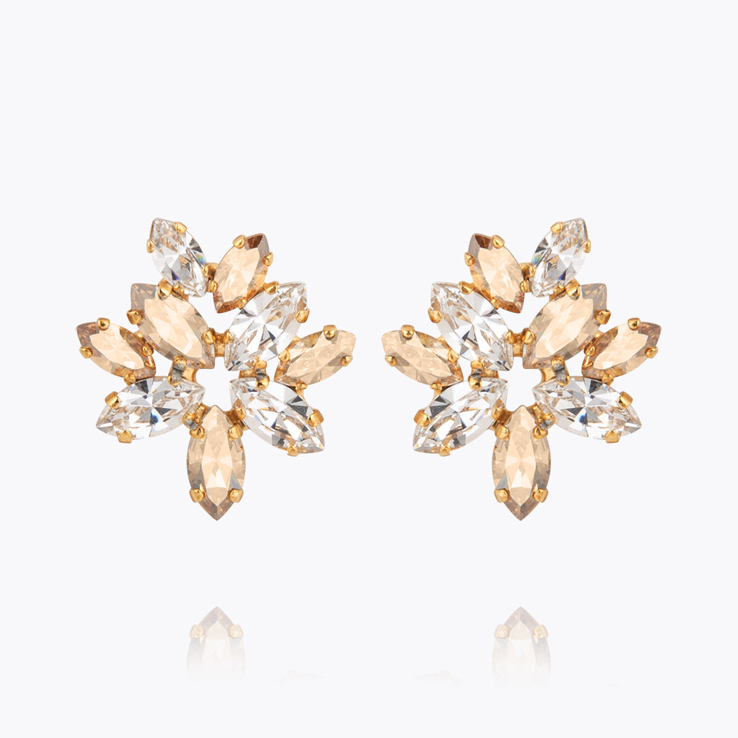 Elegant Melia Crystal Earcuff in Golden Shadow - Stylish Non-Pierced Ear Cuff for Women, Perfect for Parties, Weddings & Evening Events