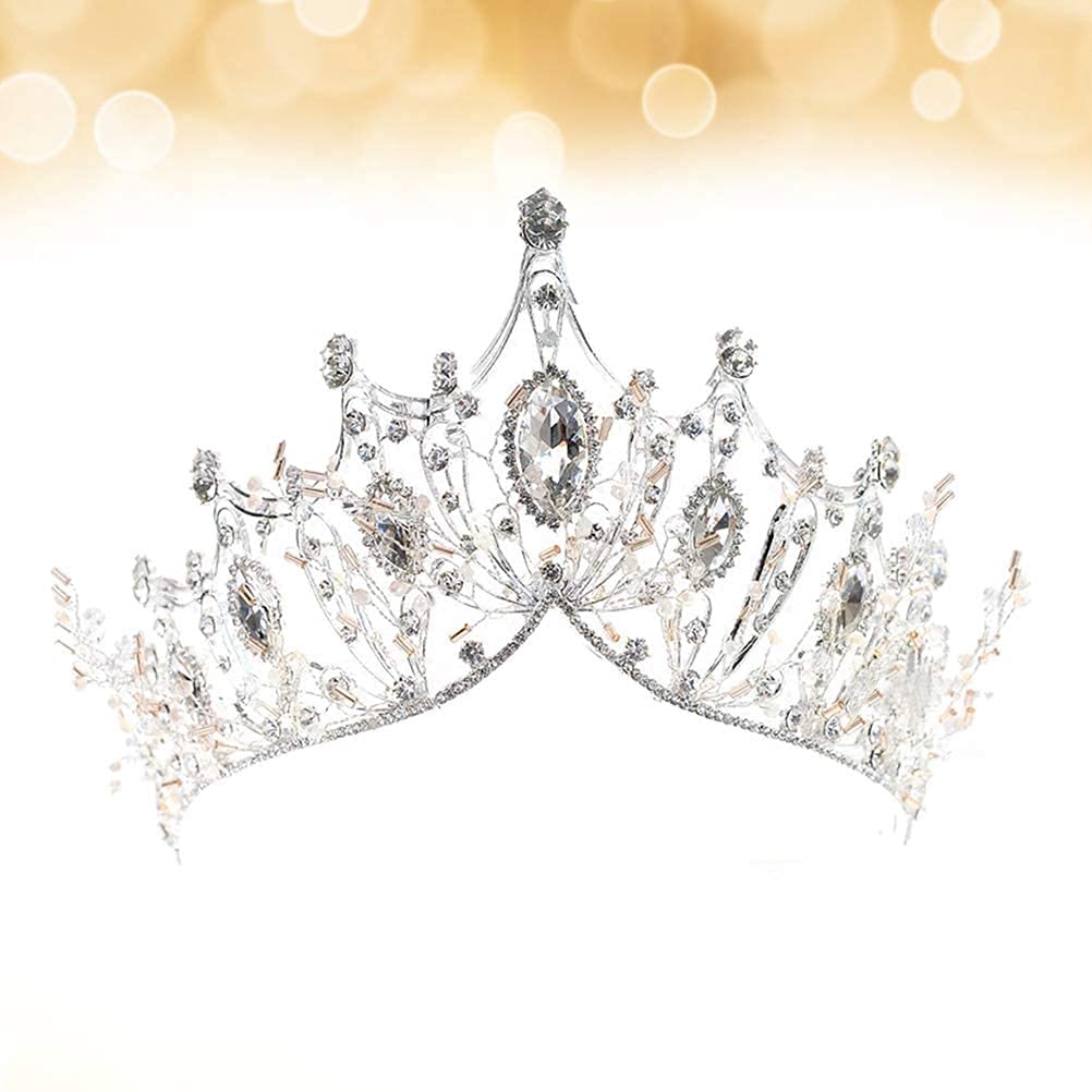 Silver Wedding Tiaras and Crowns for Women - Elegant Princess Birthday Headbands for Bridal Party, Prom, Halloween Costume (15x15cm) | Perfect for Weddings, Birthday Celebrations, Cosplay & Special Events