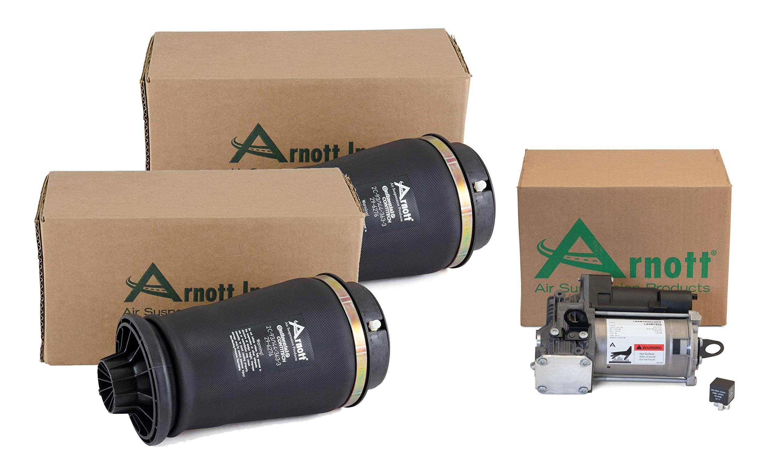 Arnott Rear Air Springs & Compressor Kit for Mercedes-Benz W164 X164 GL ML Class - Airmatic Suspension System with Air Dryer - Perfect for Off-Roading, Towing & Smooth Ride Comfort