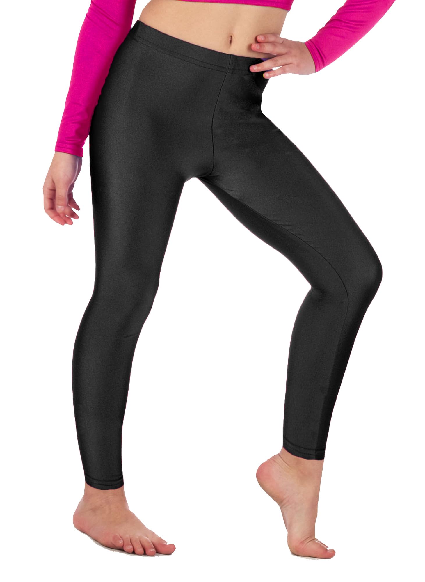 Shiny Girls Leggings for Gymnastics & Dance - Stretchy Kids Leggings - Toddler Athletic Pants with Comfortable Fabric - Perfect for Dance Class, Gymnastics Practice & Playtime