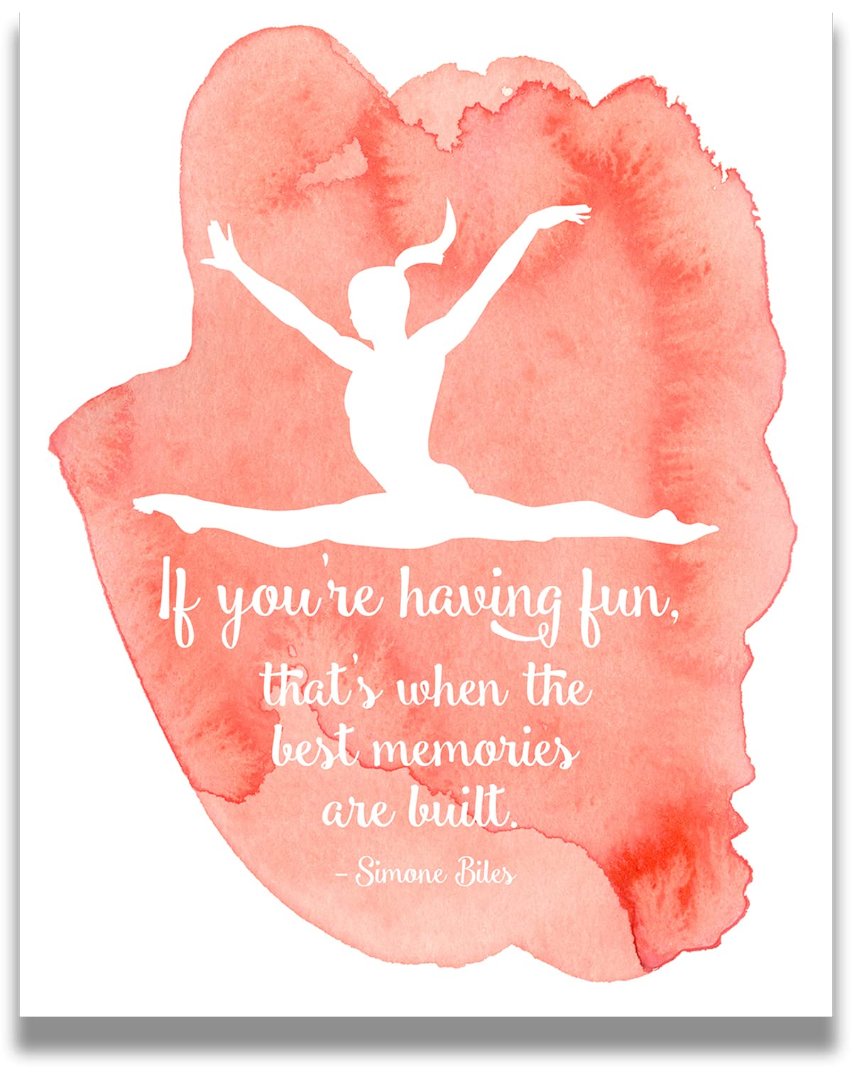 Inspiring Simone Biles Quote Wall Art Print - Motivational Gymnastics Decor with Pink Background for Gymnasts, Coaches & Fans | Perfect for Bedrooms, Gyms & Sports Themed Rooms