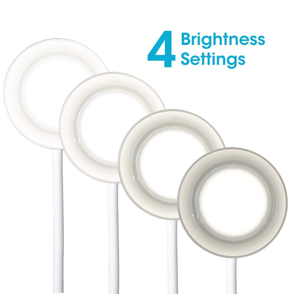 OttLite Clarify LED Desk Lamp with 4 Brightness Settings – Touch Control, Adjustable Neck, ClearSun Lighting for Home Office, Study & Reading – Perfect for Work, Homework, Crafts & Nightstand Use