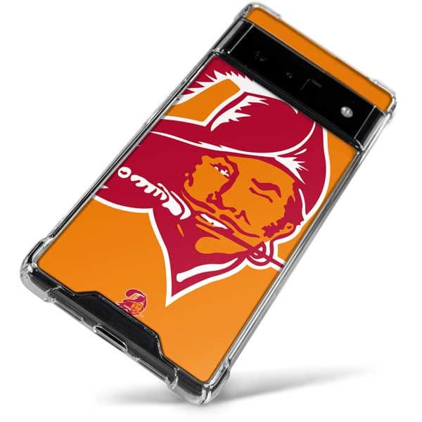 Google Pixel 6a NFL Tampa Bay Buccaneers Phone Case - Clear Retro Design for Sports Fans