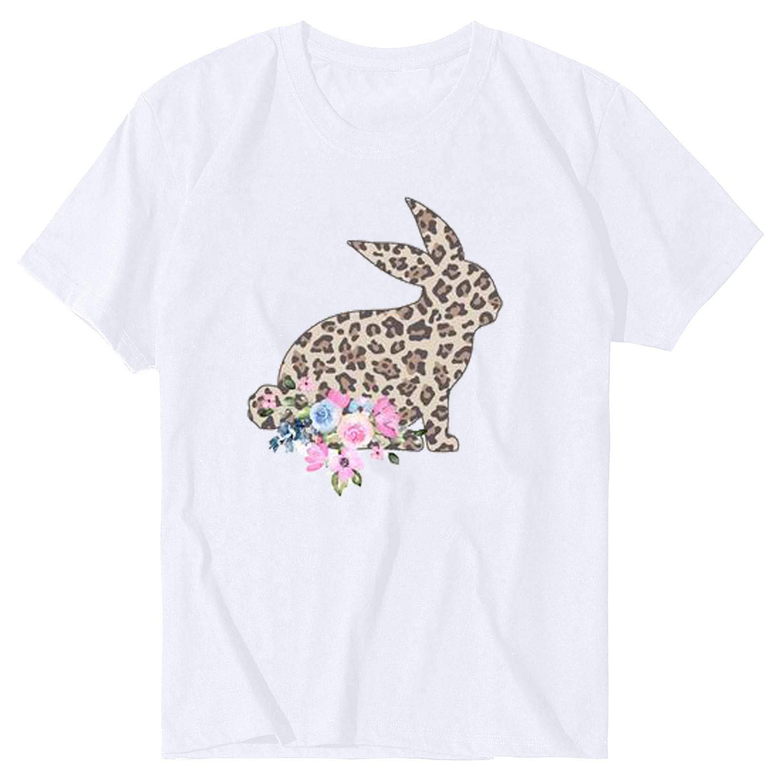 Women's Easter Printed Crewneck T-Shirt - Loose Fit Long Sleeve Blouse for Casual Wear, Spring Outfits & Holiday Celebrations
