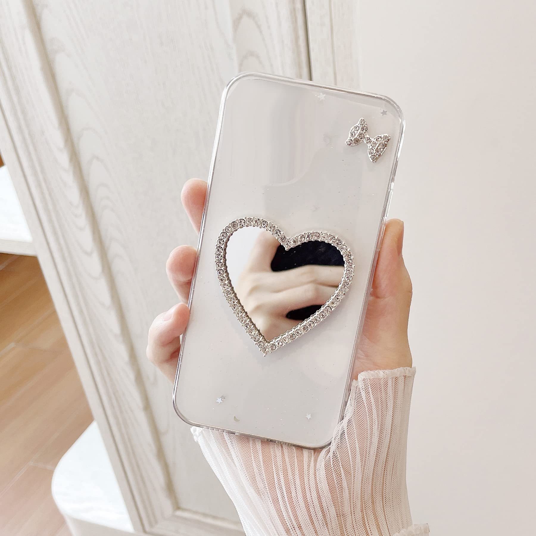 3Pcs Small Diamond Glass Mirror Circles for Phone Case Decor, Arts & Crafts, Framing, Home Decor (Gold) - Perfect for DIY Projects, Scrapbooking & Jewelry Making