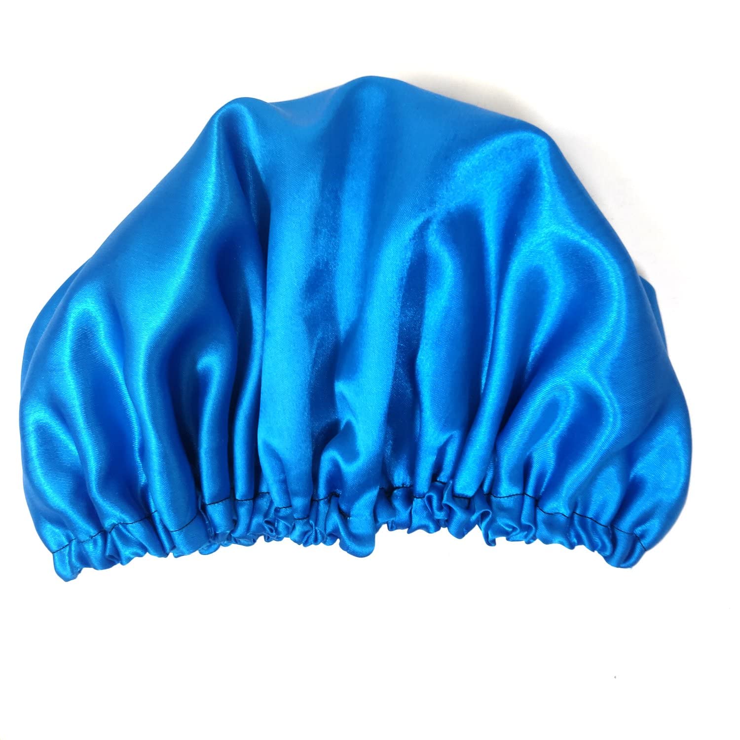 Anokhi Ada Dual Layer Satin Bonnet for Girls & Women - Navy Blue Hair Bonnet for Sleeping, Protective Silk Bonnet for Curly & Natural Hair - 36-02 (Great for Nighttime & Travel)