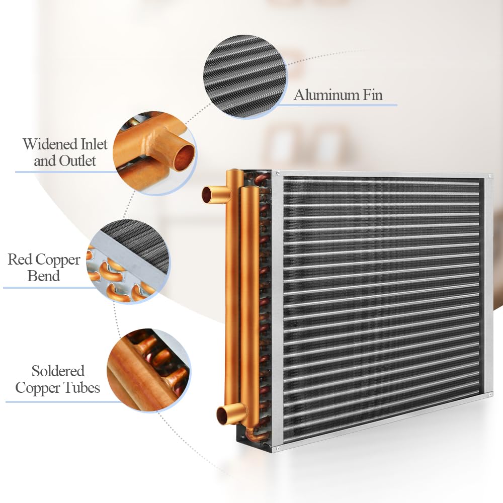 22x22 Water to Air Heat Exchanger with 1
