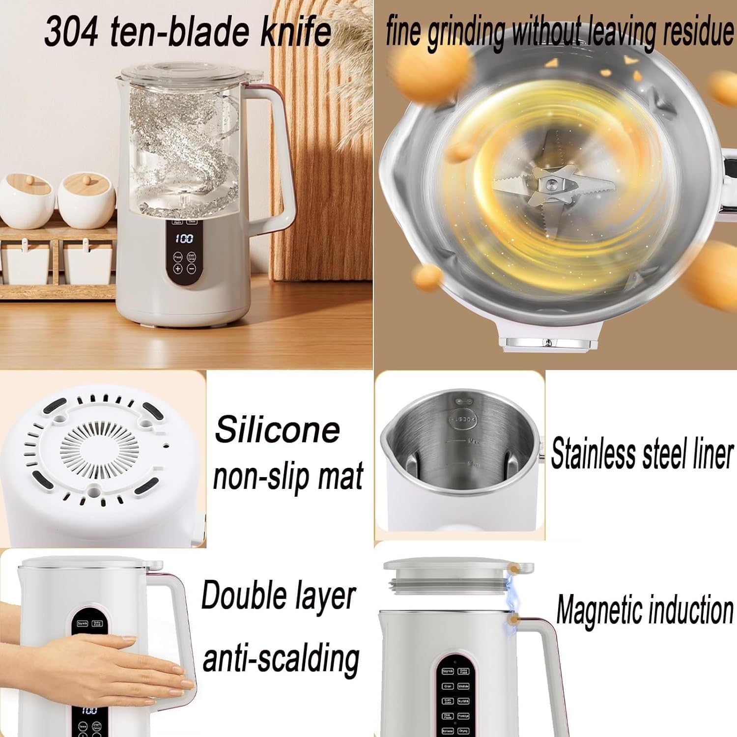 Best Mylk Machine - 8-in-1 Automatic Nut Milk Maker for Almond, Soy, Oat Milk (33oz Capacity) - No Straining Plant Milk Blender - Perfect for Vegan, Keto & Healthy Lifestyles - Great for Smoothies, Coffee Creamer & Homemade Dairy Alternatives (White)