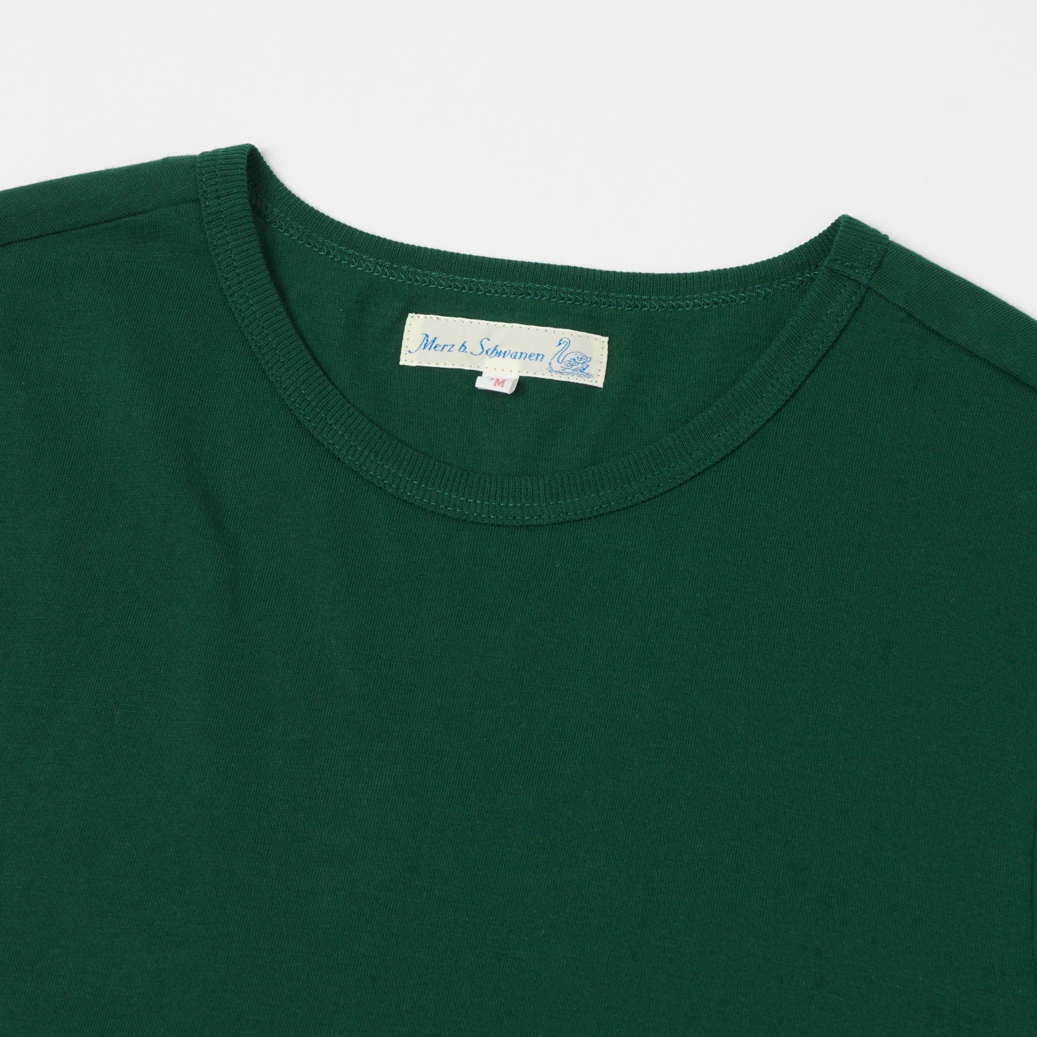 Vintage Merz b. Schwanen 1950s Classic Green Crew Neck T-Shirt - Retro Style Cotton Tee for Men's Casual Wear & Everyday Outfits